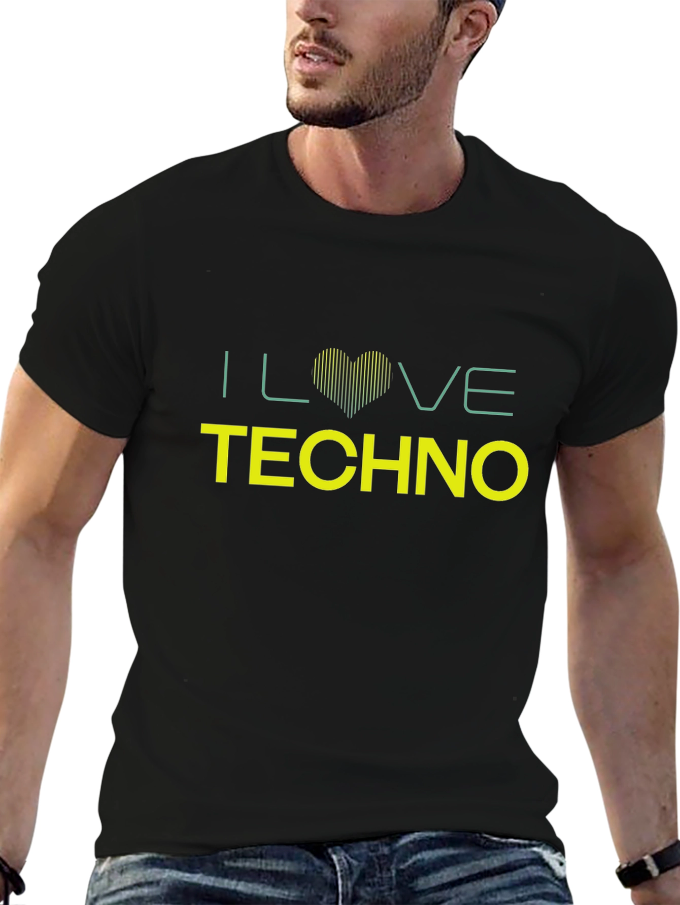 I Love Techno Black T-Shirt
