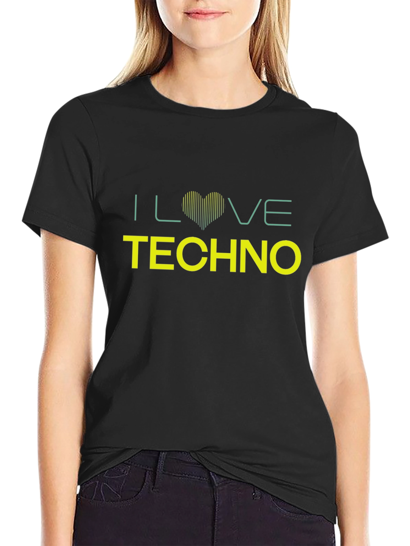 I Love Techno Black T-Shirt