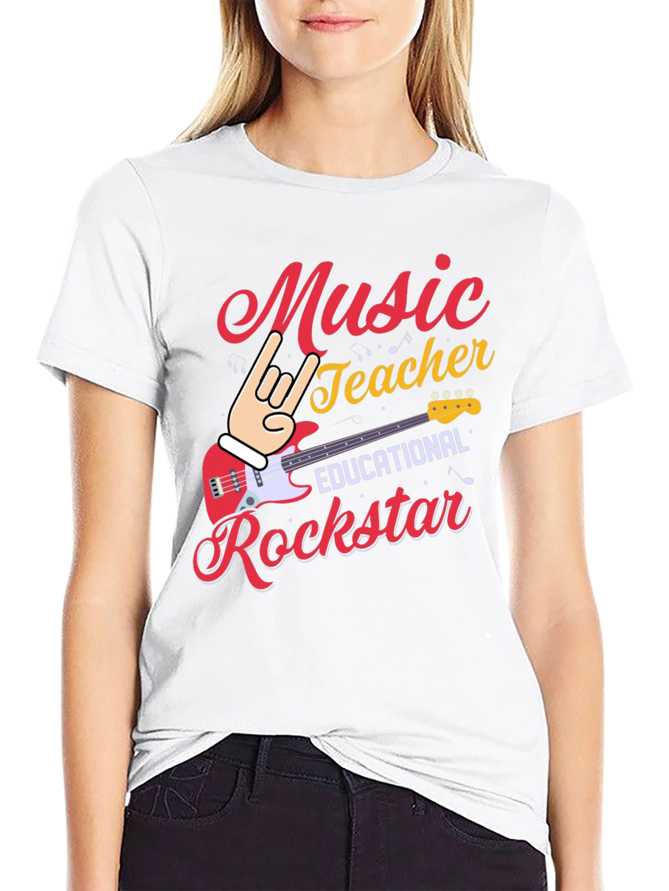 Music Teacher Rockstar Graphic Tee
