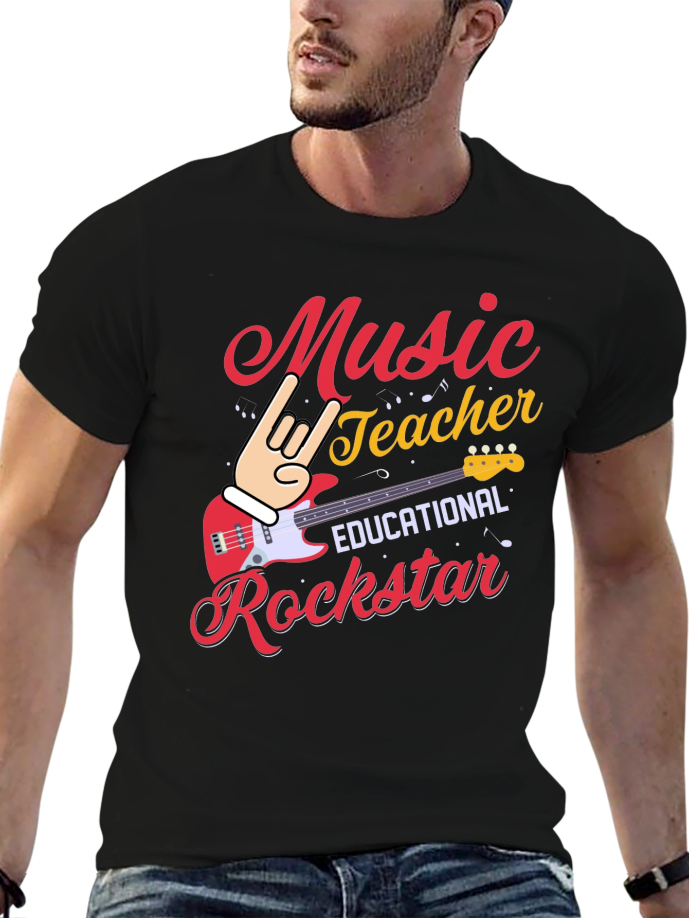 Music Teacher Rockstar Graphic Tee