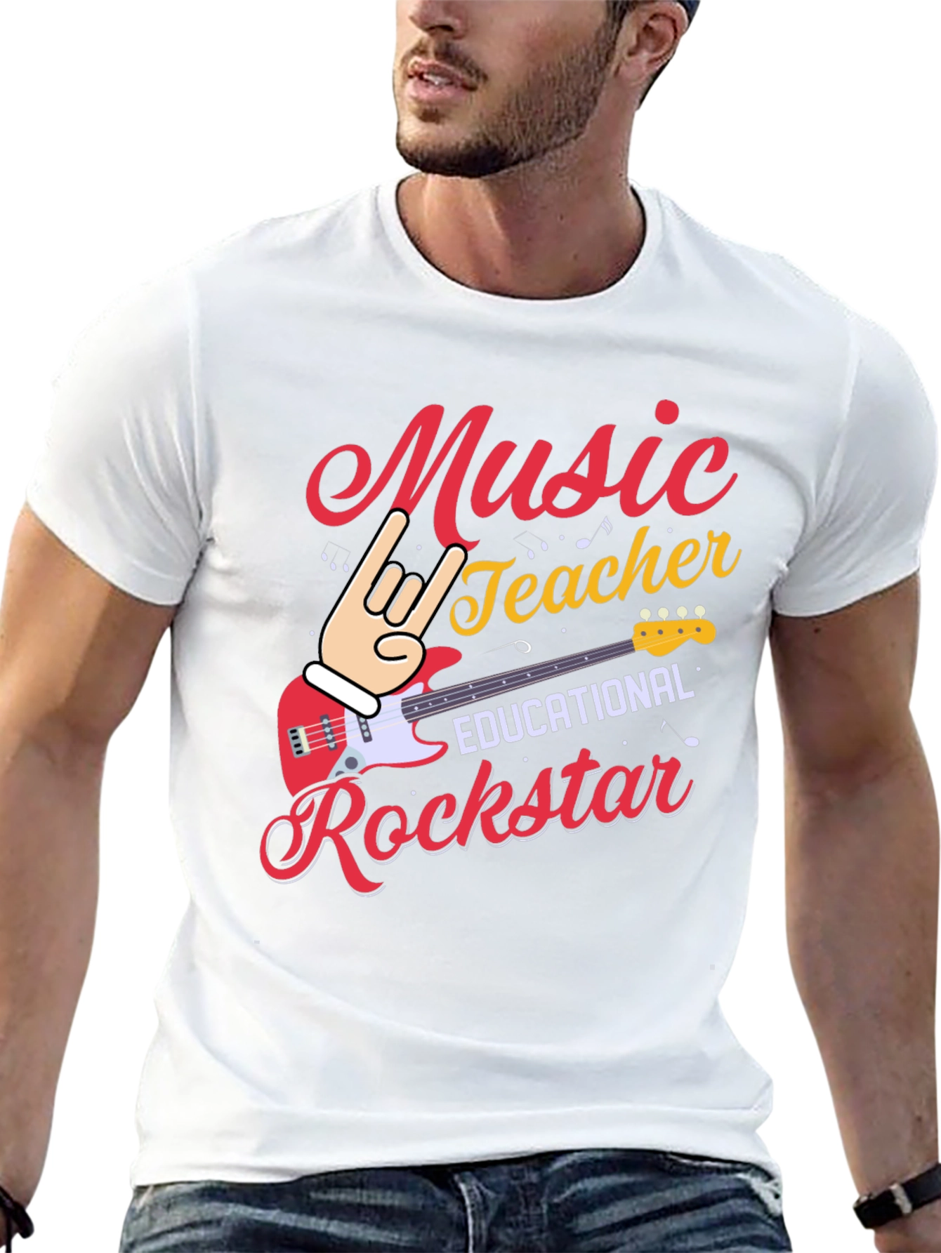 Music Teacher Rockstar Graphic Tee