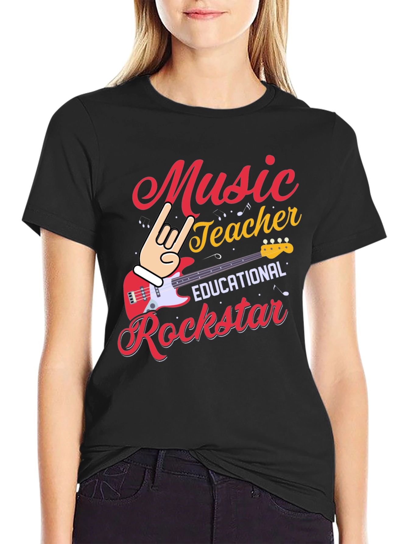 Music Teacher Rockstar Graphic Tee