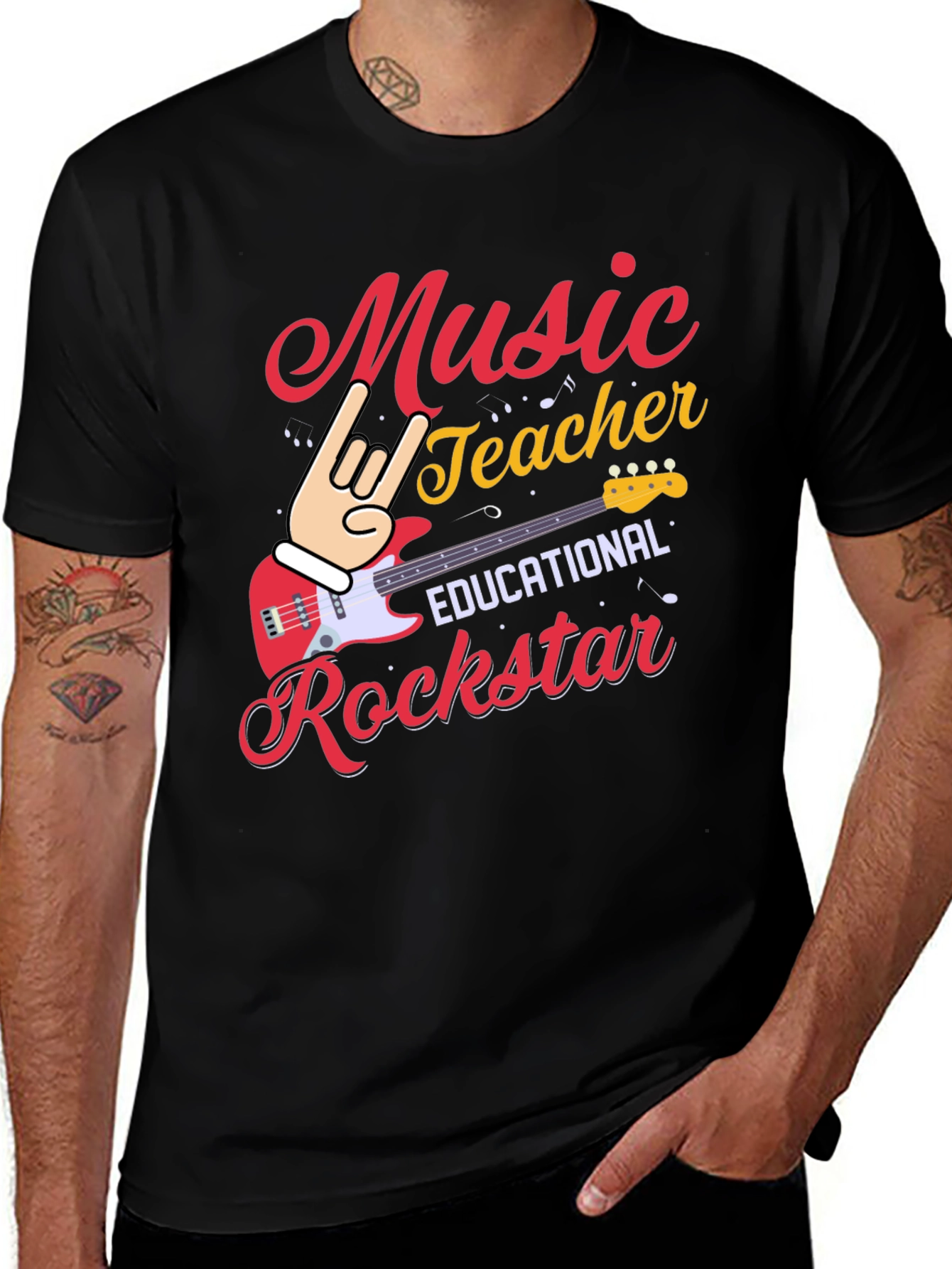 Music Teacher Rockstar Graphic Tee