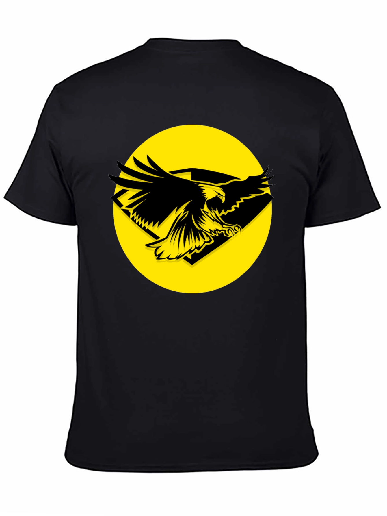 Eagle Graphic Tee - Black Cotton T-Shirt