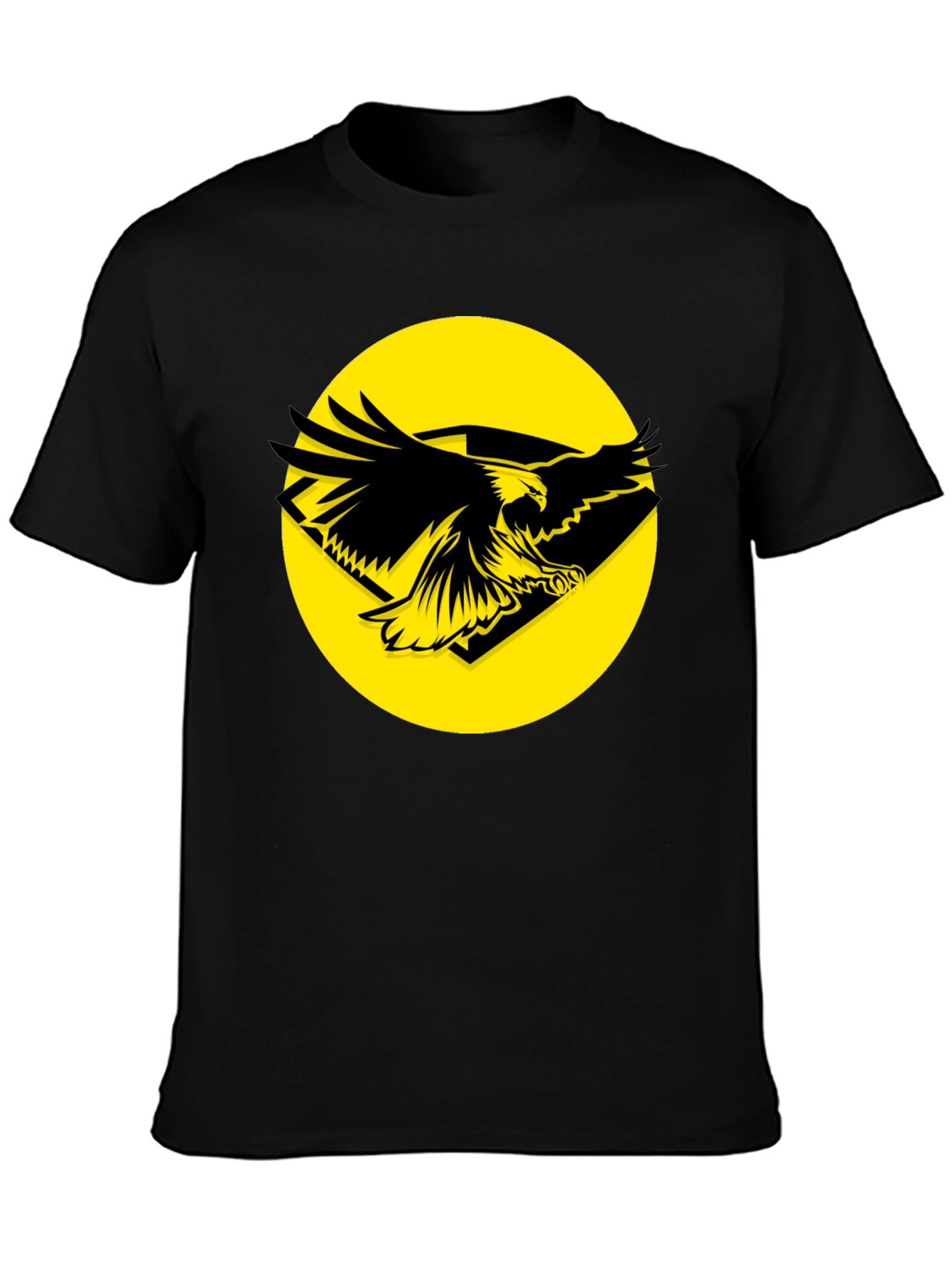 Eagle Graphic Tee - Black Cotton T-Shirt
