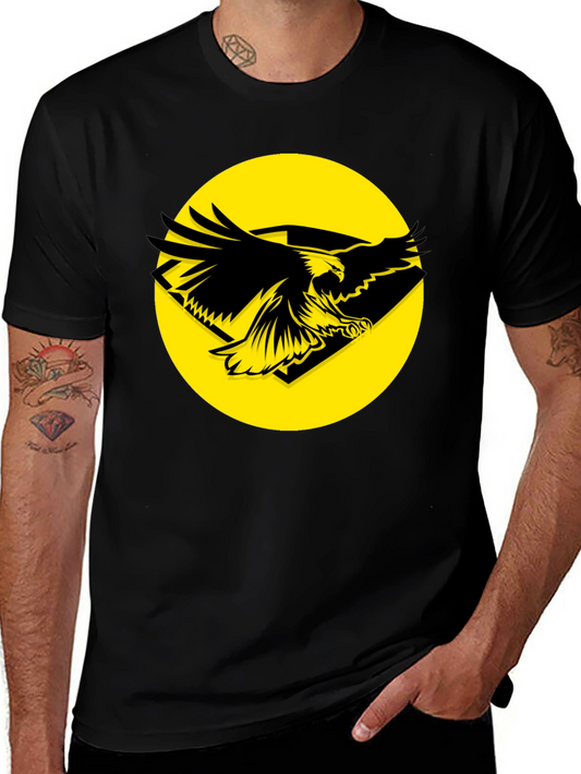 Eagle Graphic Tee - Black Cotton T-Shirt