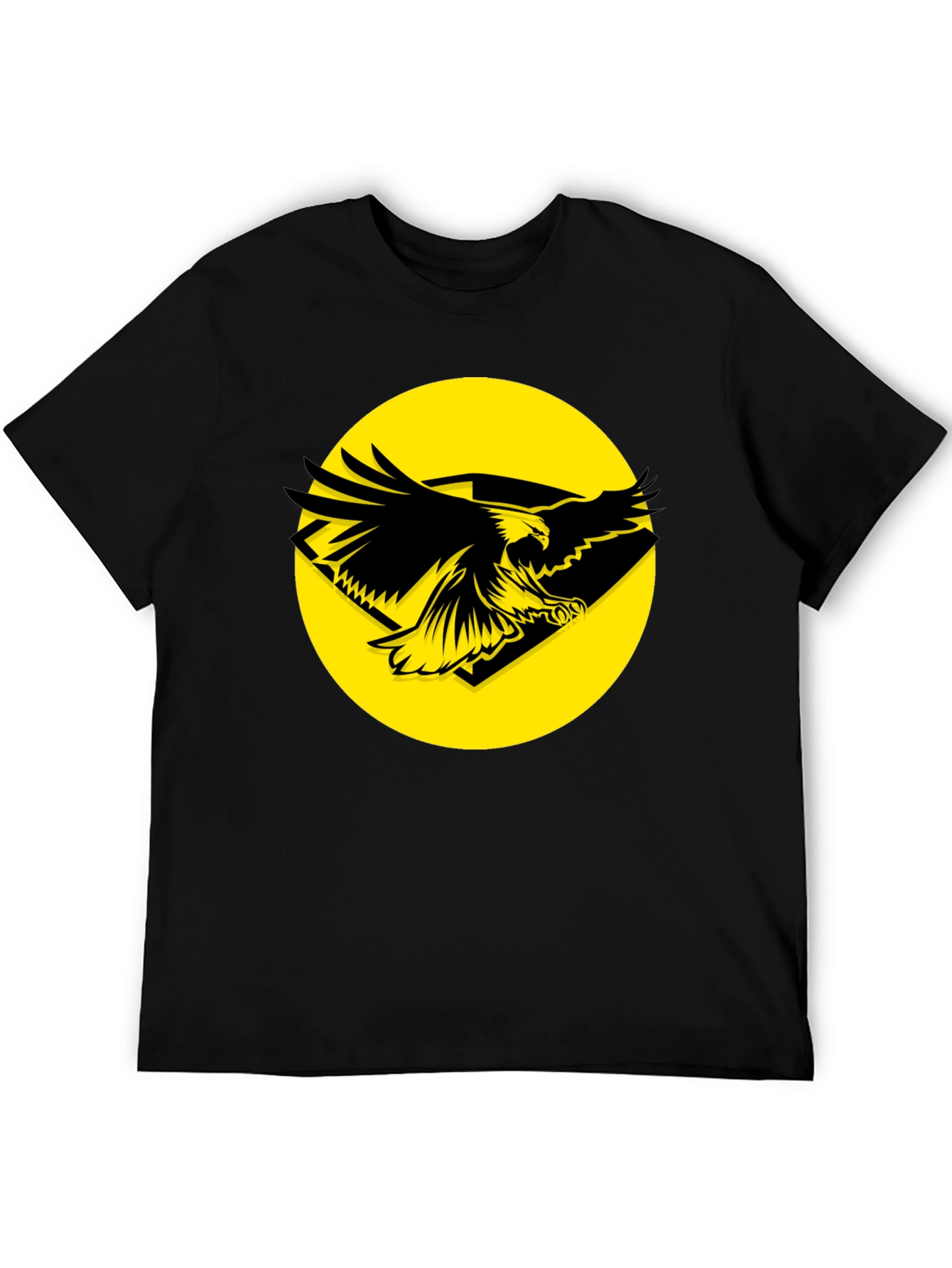 Eagle Graphic Tee - Black Cotton T-Shirt