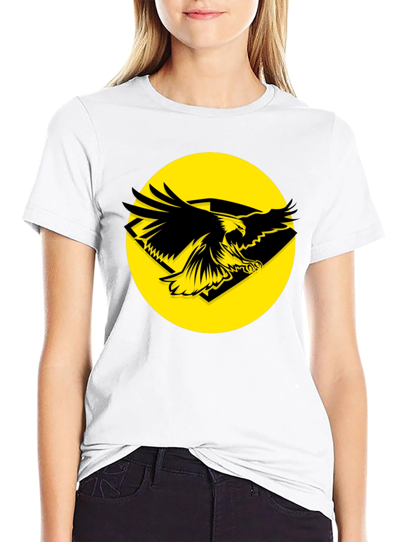 Eagle Graphic Tee - Black Cotton T-Shirt