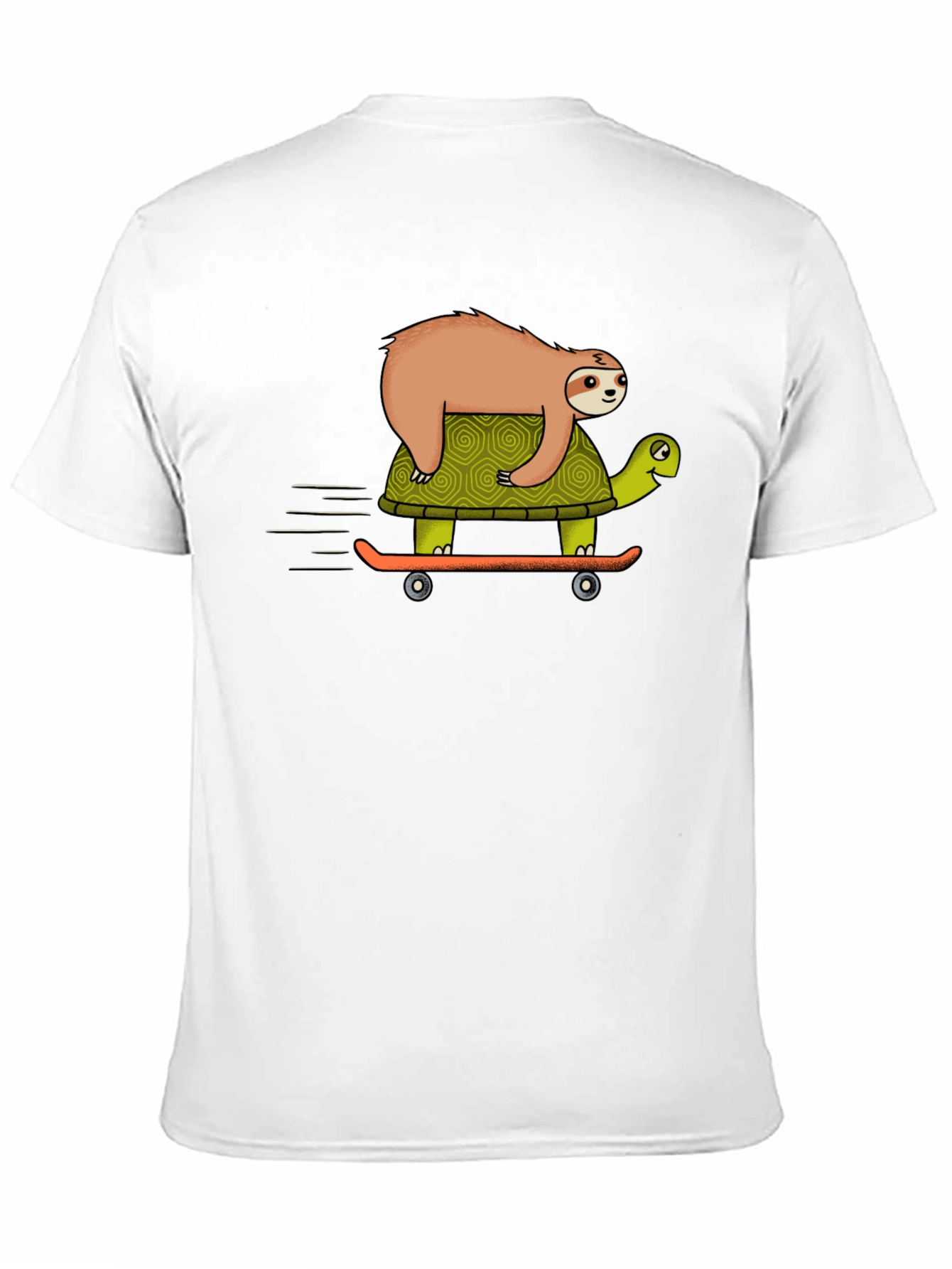 Sloth Riding Turtle Skateboard T-Shirt - Black