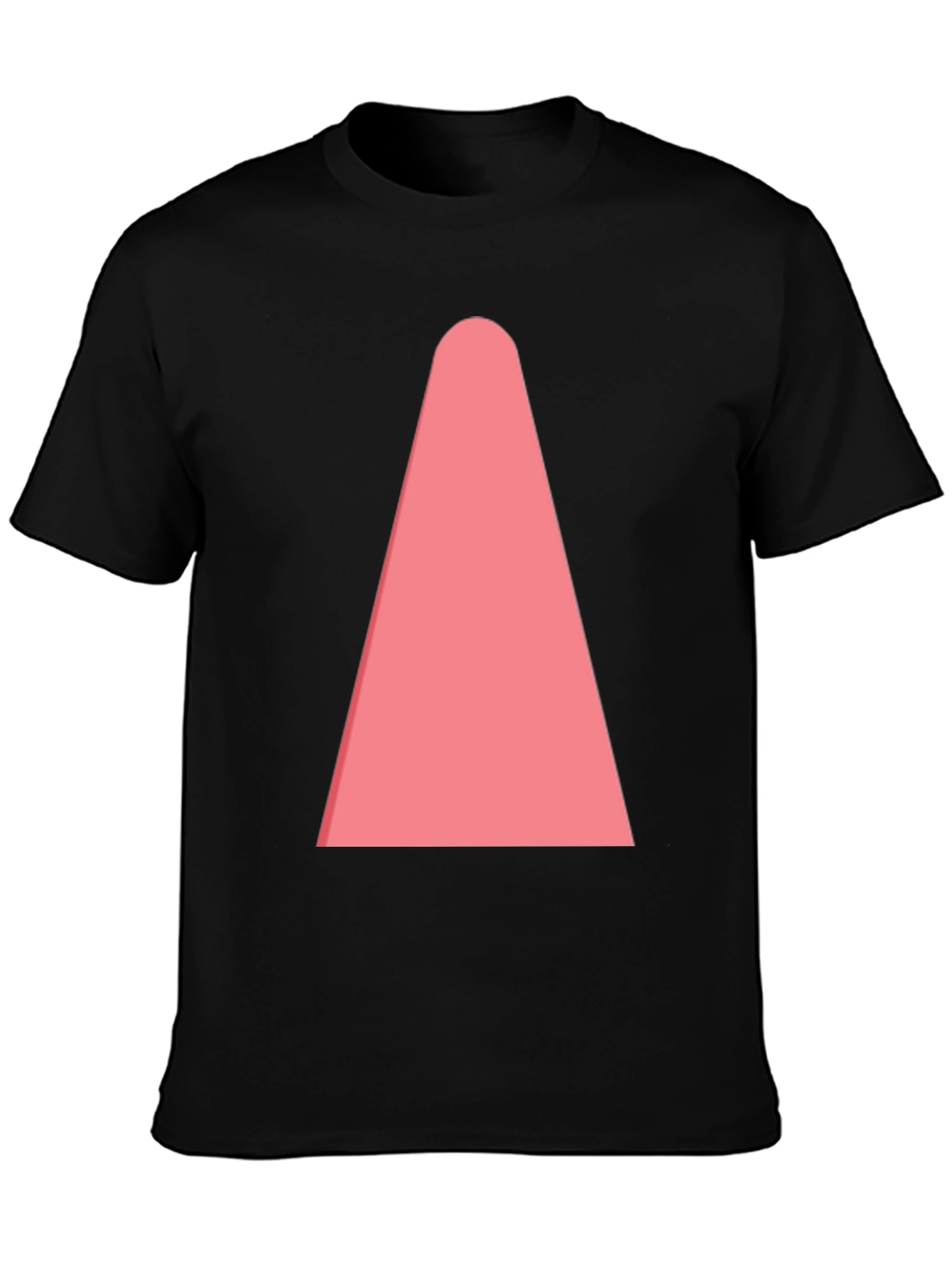 Mens Black T-Shirt with Pink Cone Design