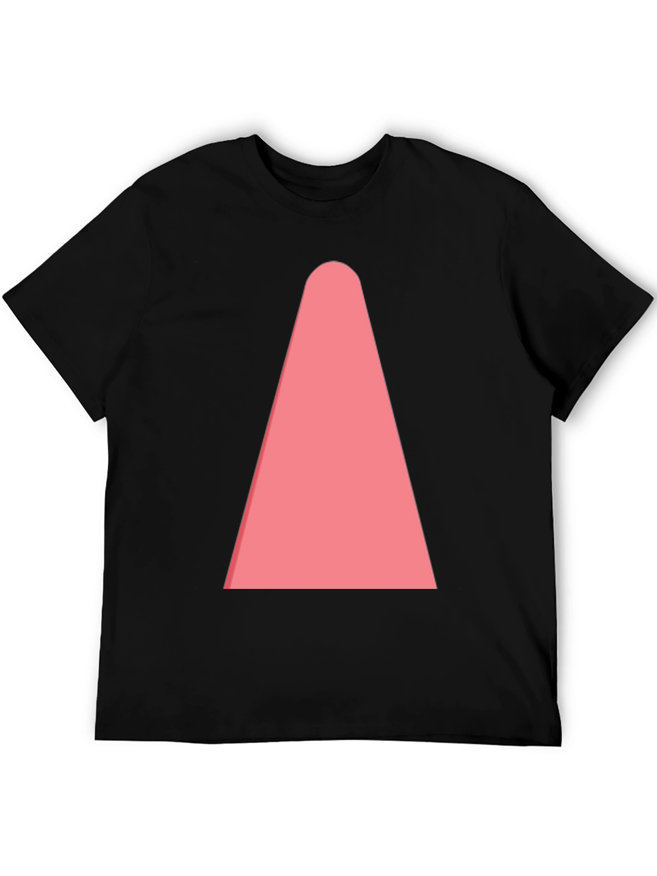 Mens Black T-Shirt with Pink Cone Design