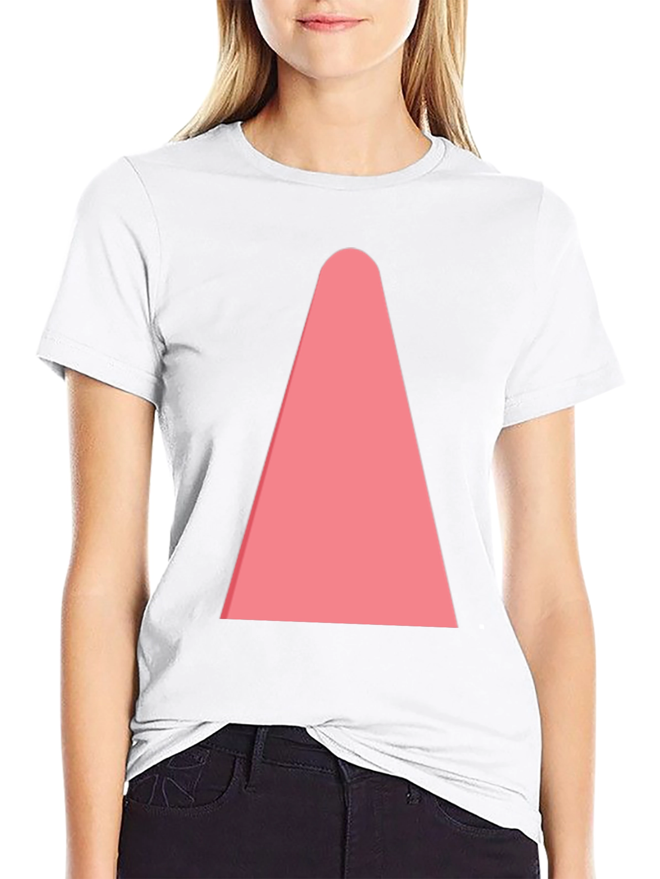 Mens Black T-Shirt with Pink Cone Design