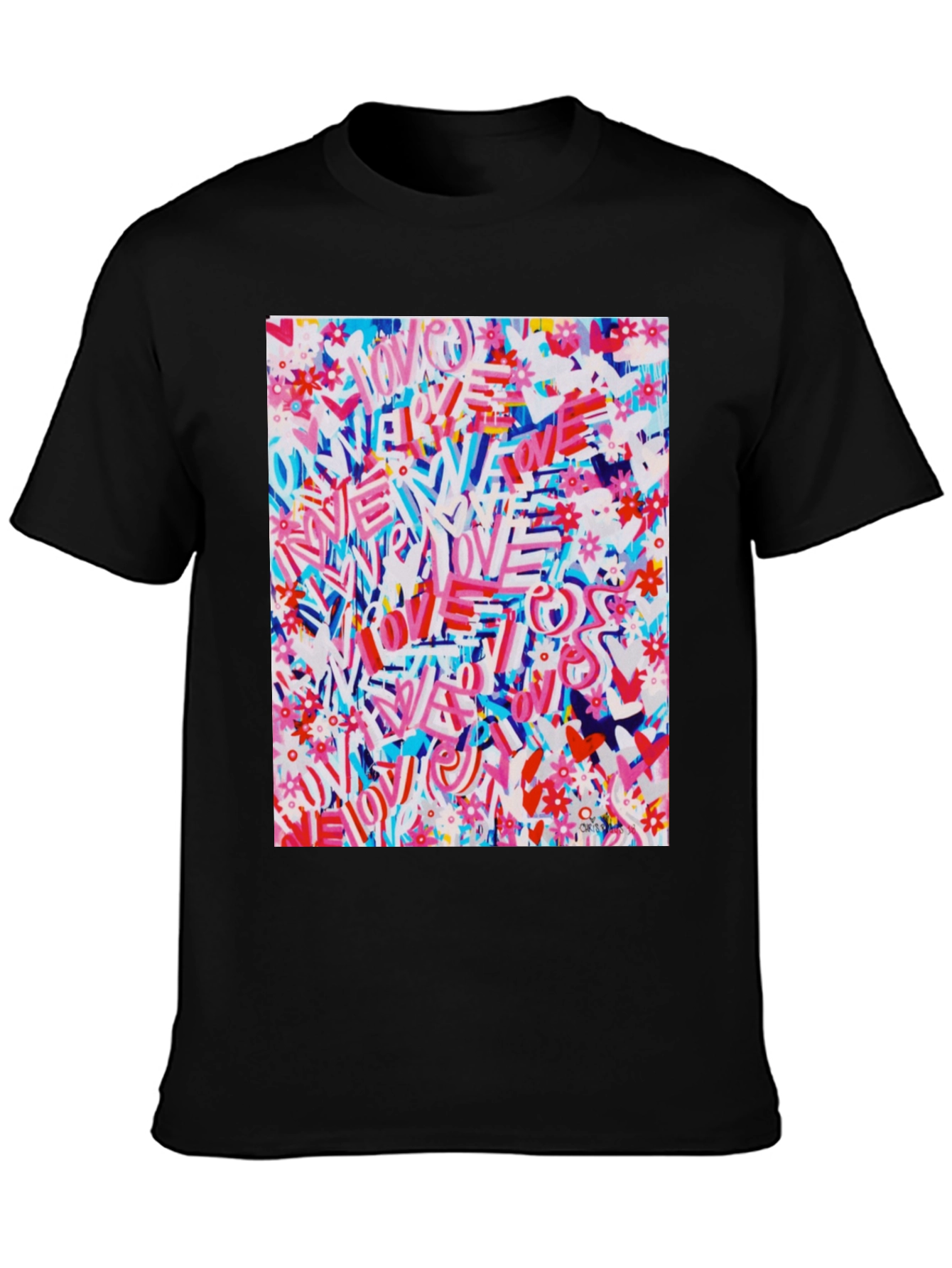 Love Graffiti Graphic Tee - Artistic Streetwear