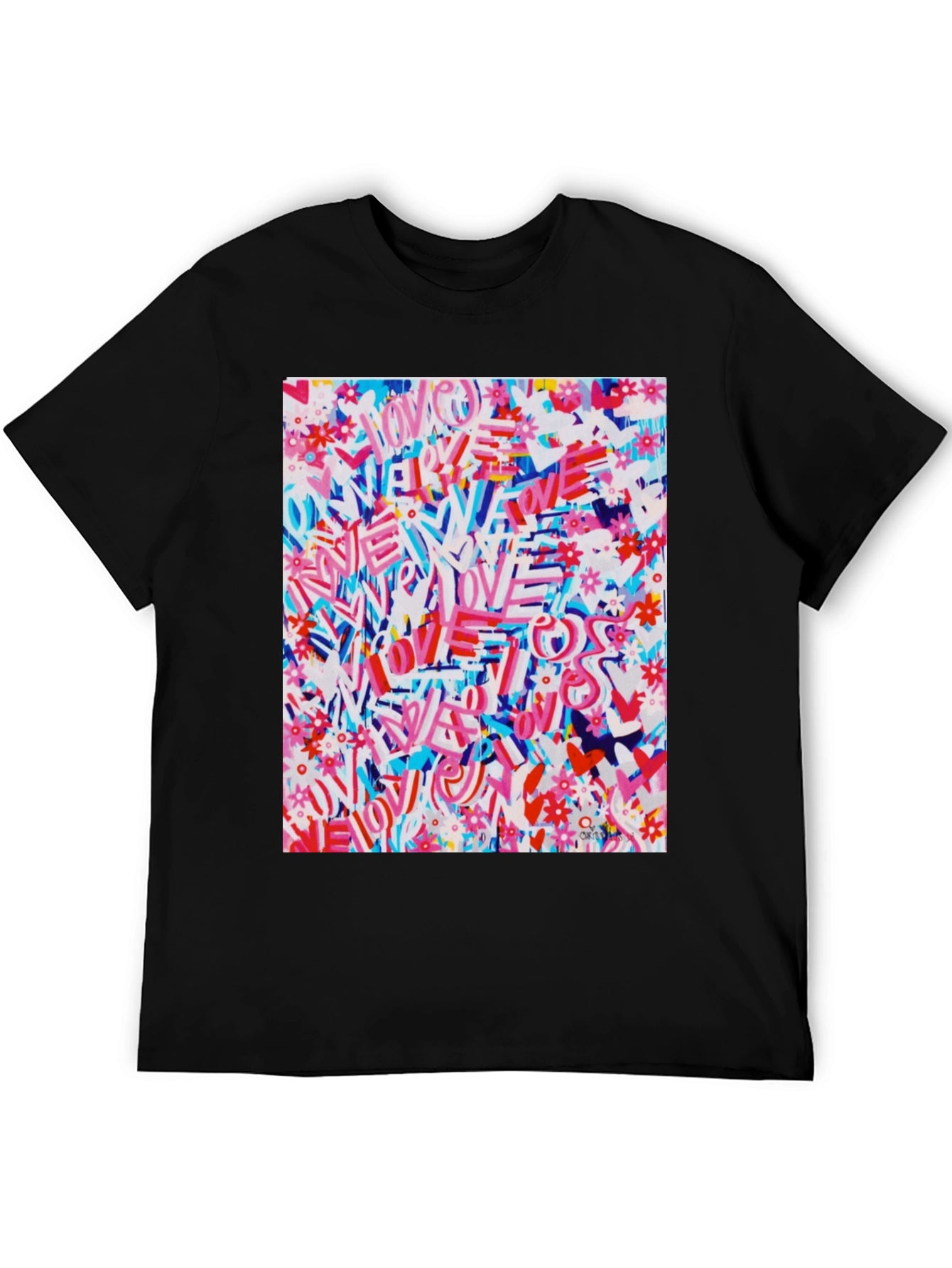Love Graffiti Graphic Tee - Artistic Streetwear
