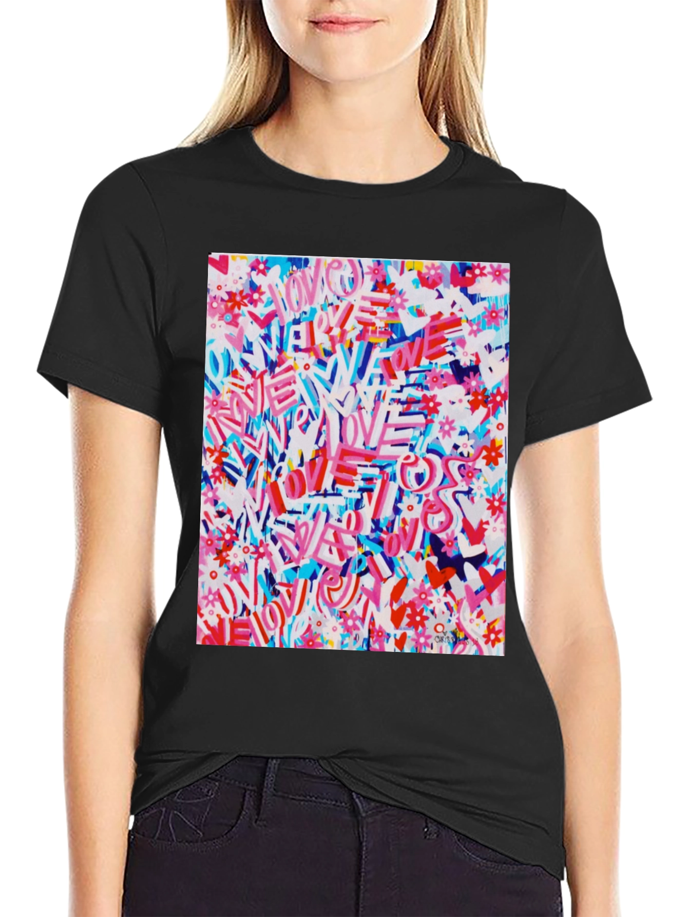 Love Graffiti Graphic Tee - Artistic Streetwear