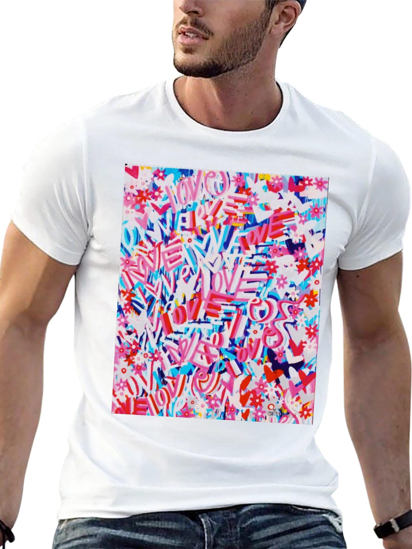Love Graffiti Graphic Tee - Artistic Streetwear