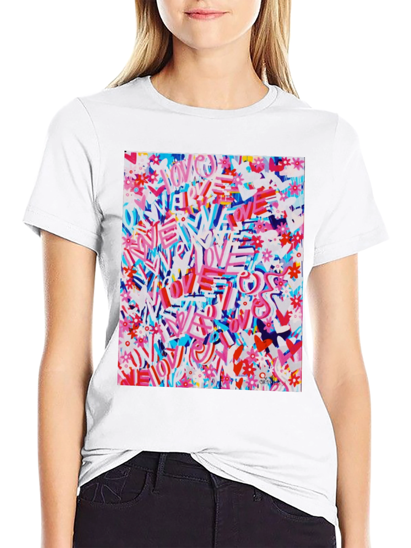 Love Graffiti Graphic Tee - Artistic Streetwear