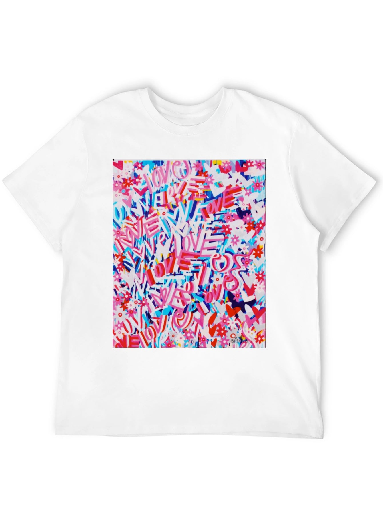 Love Graffiti Graphic Tee - Artistic Streetwear