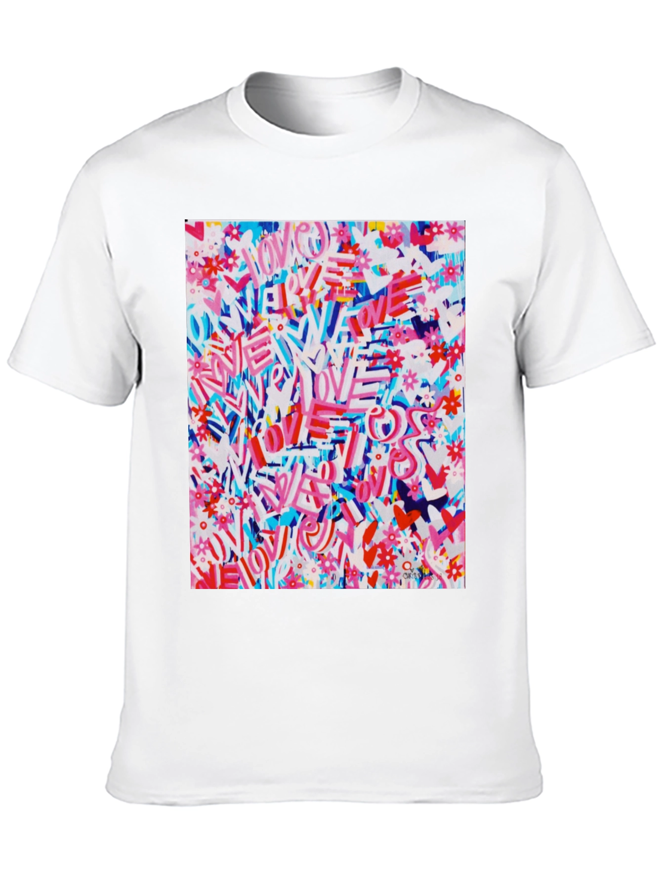 Love Graffiti Graphic Tee - Artistic Streetwear