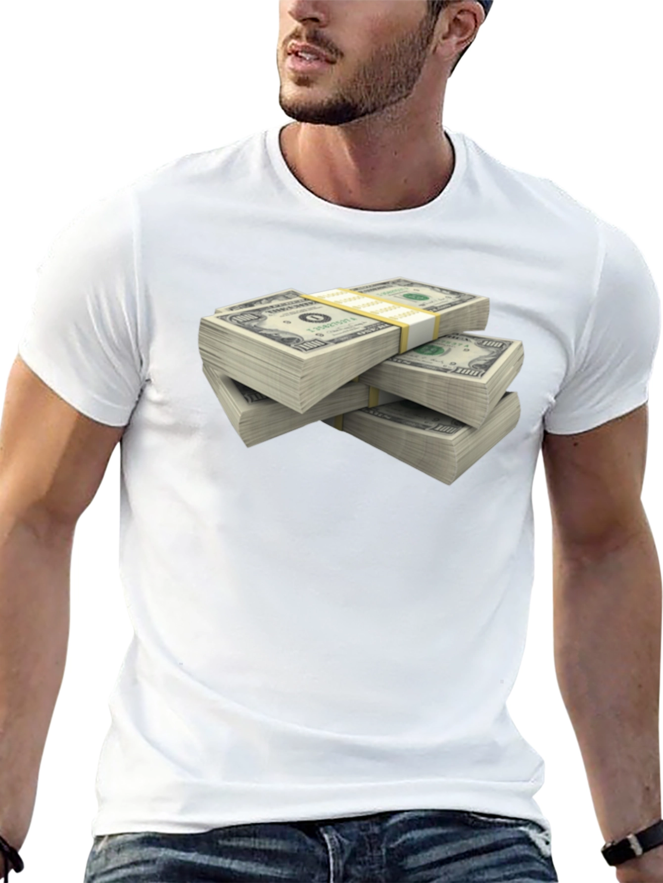 Money Stack Graphic T-Shirt - Black