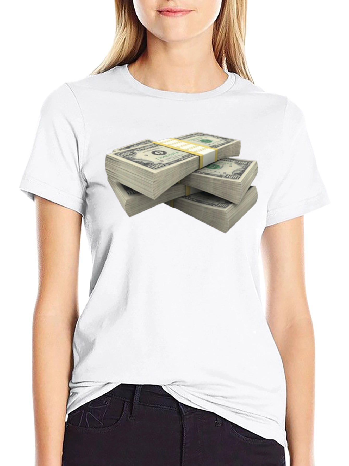 Money Stack Graphic T-Shirt - Black