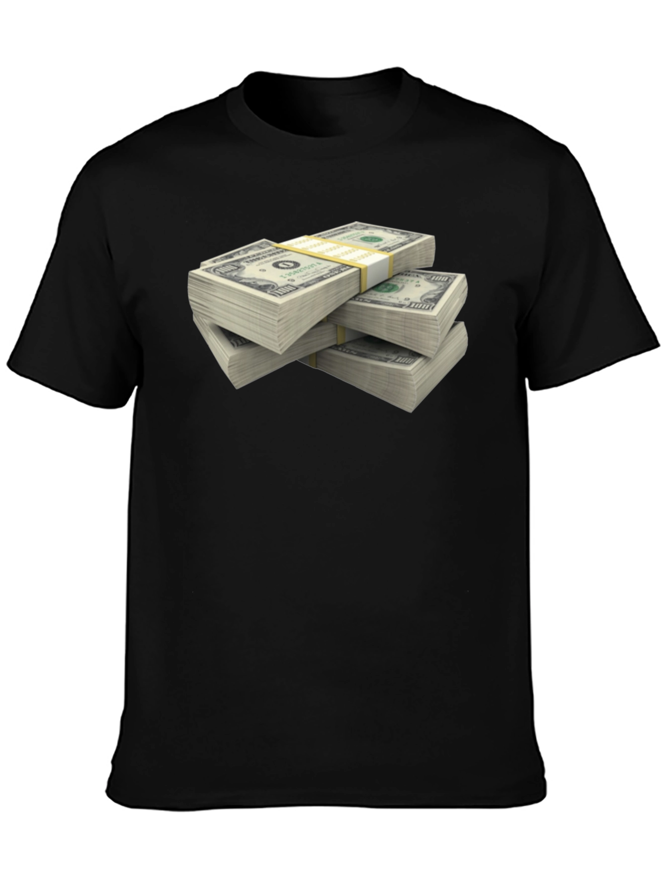 Money Stack Graphic T-Shirt - Black