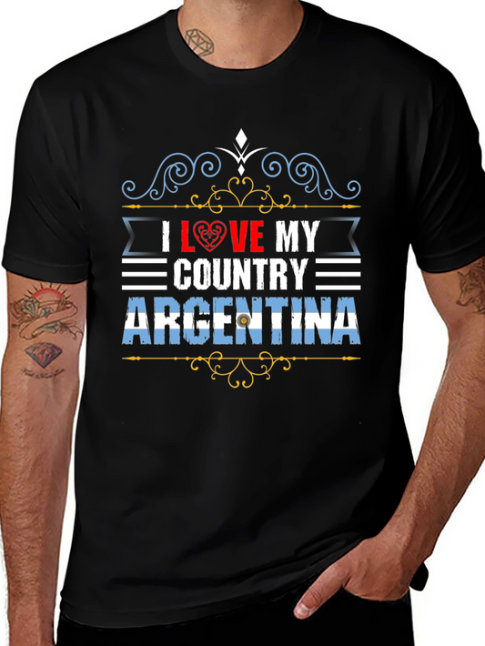 Argentina Pride T-Shirt - I Love My Country Graphic Tee