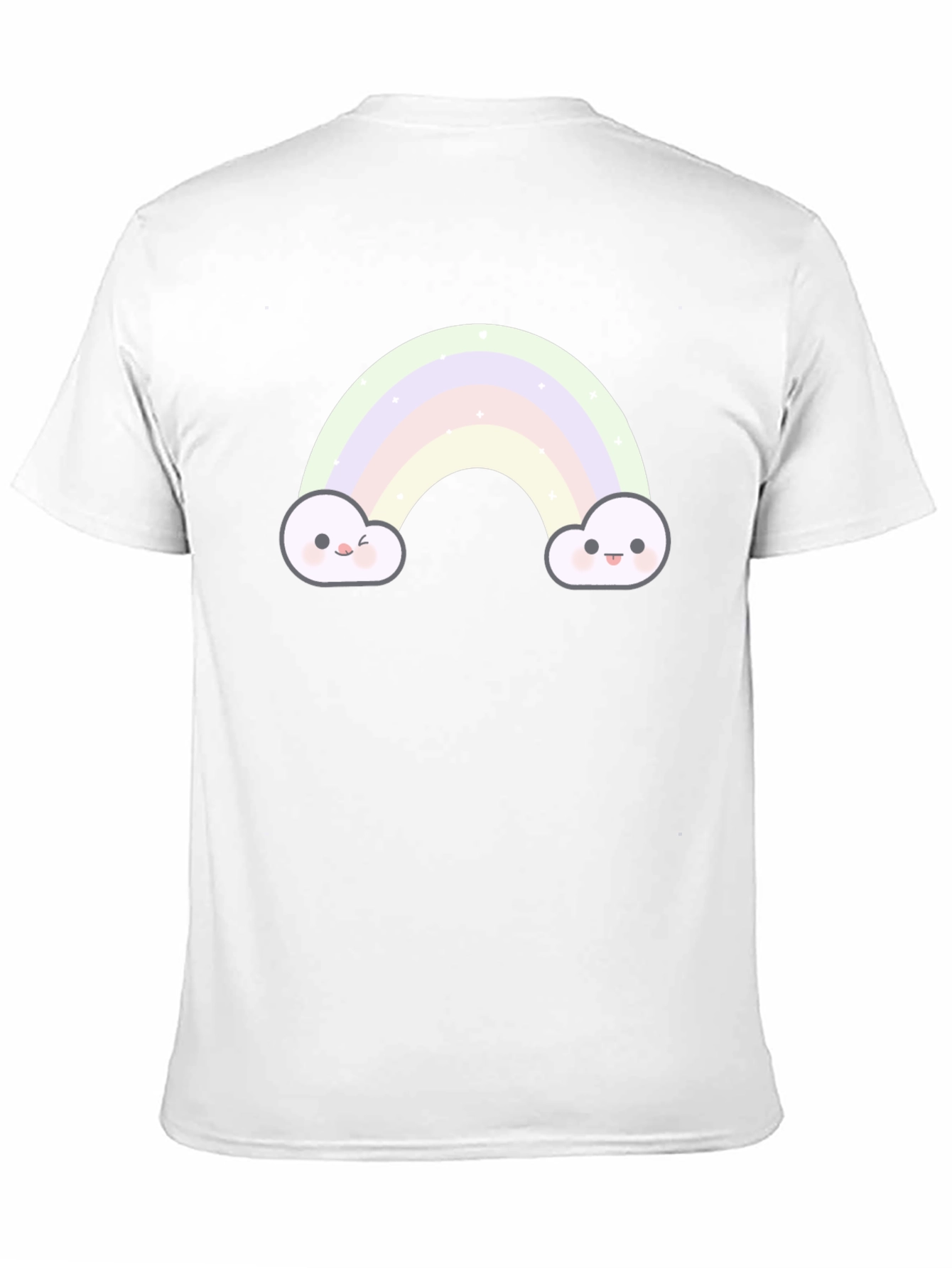 Cute Rainbow Cloud Graphic Tee - Black