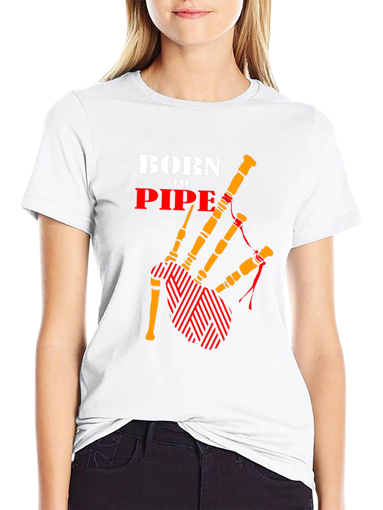 Born to Pipe T-Shirt - Bagpipe Graphic Tee