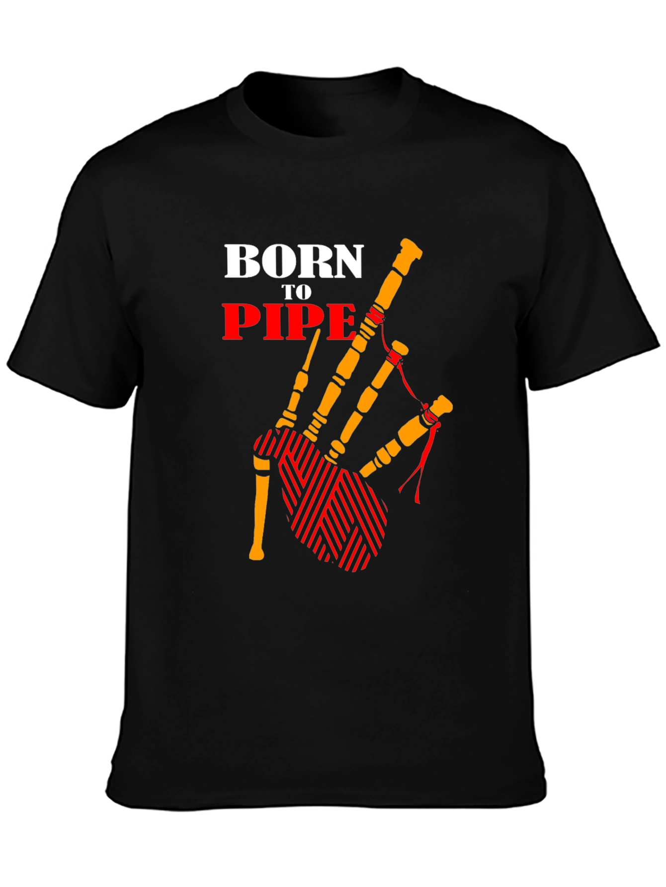 Born to Pipe T-Shirt - Bagpipe Graphic Tee