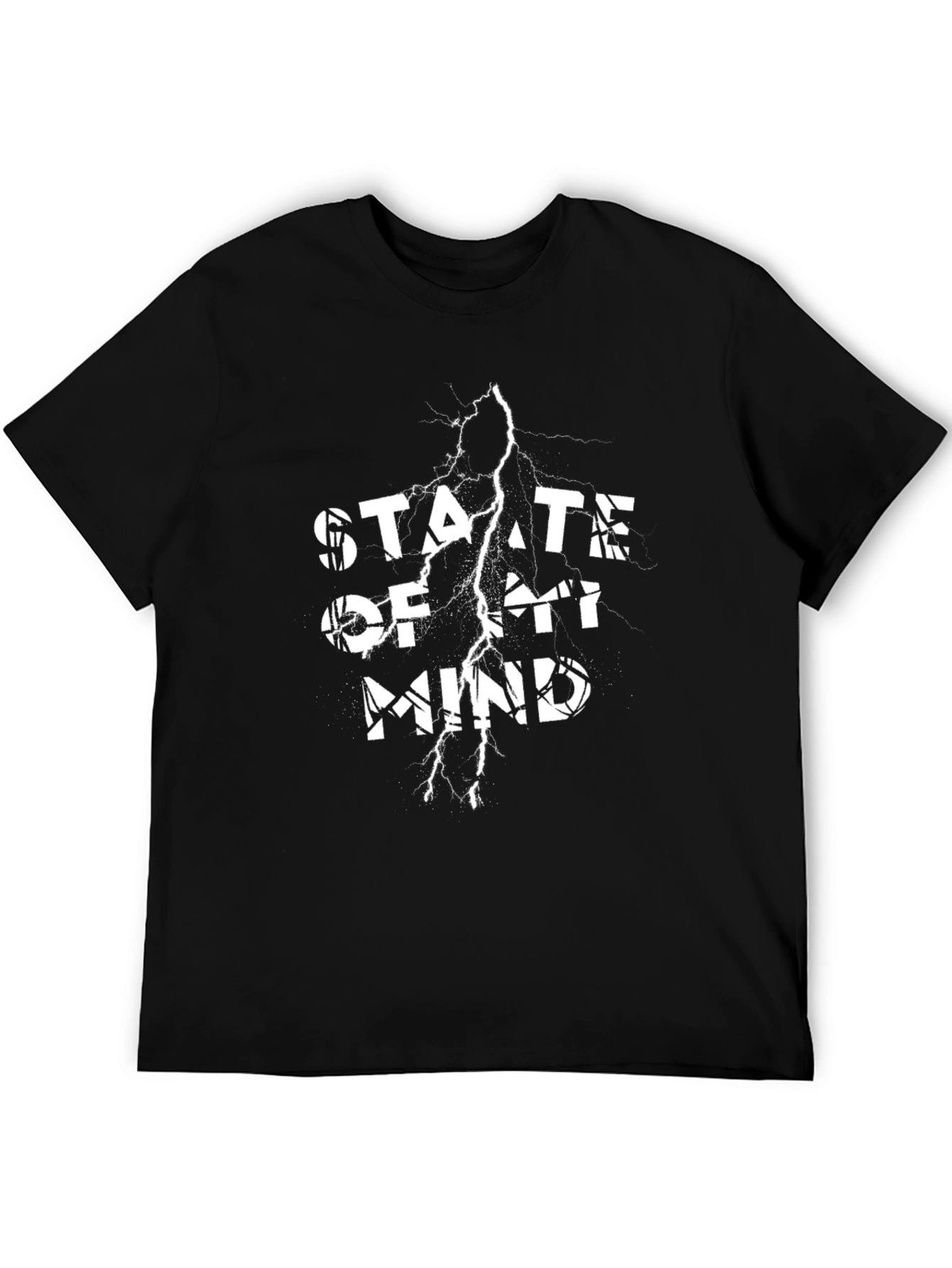State of Mind Graphic Print Black Tee