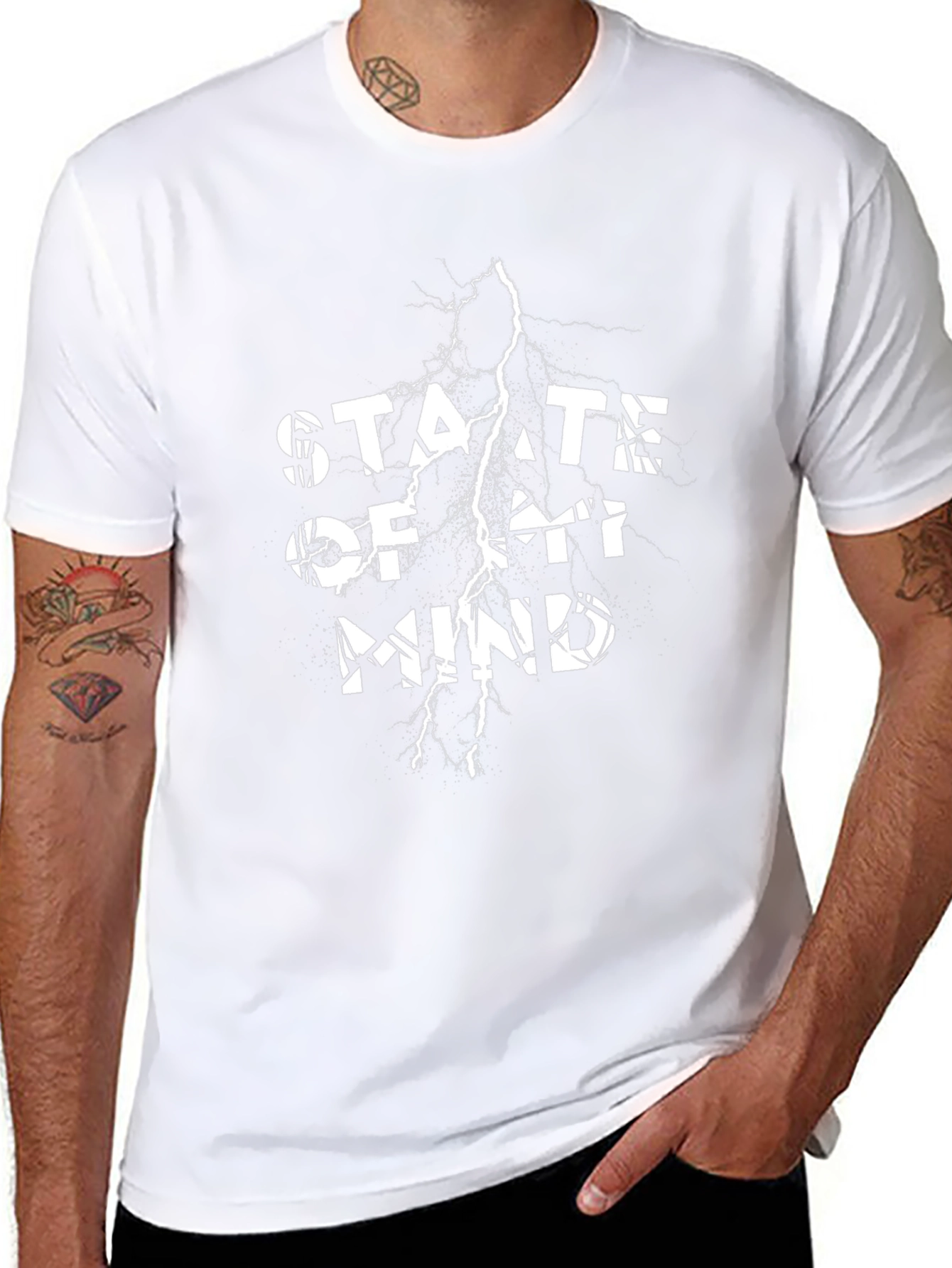 State of Mind Graphic Print Black Tee