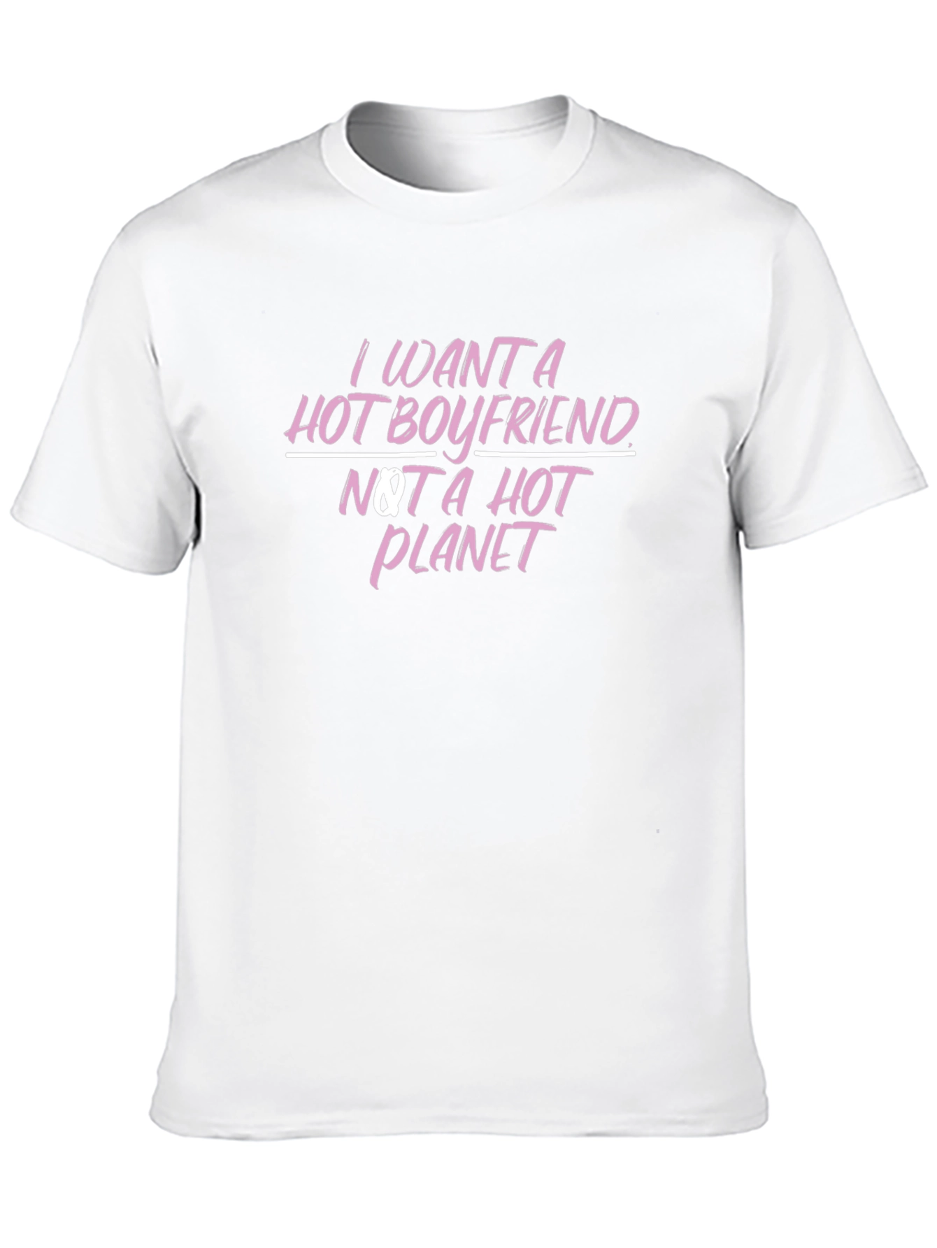 Hot Boyfriend Slogan Tee - Black