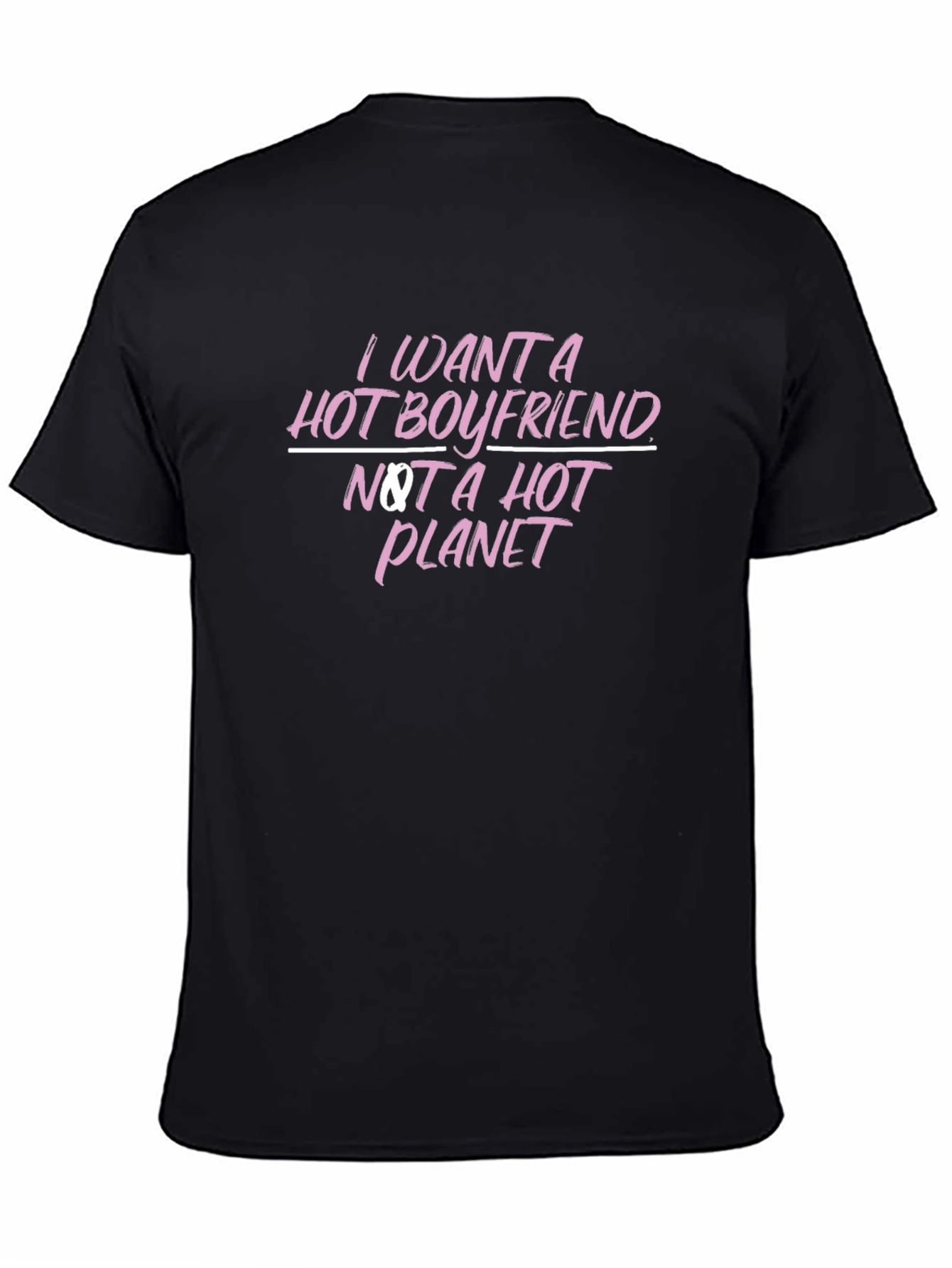 Hot Boyfriend Slogan Tee - Black