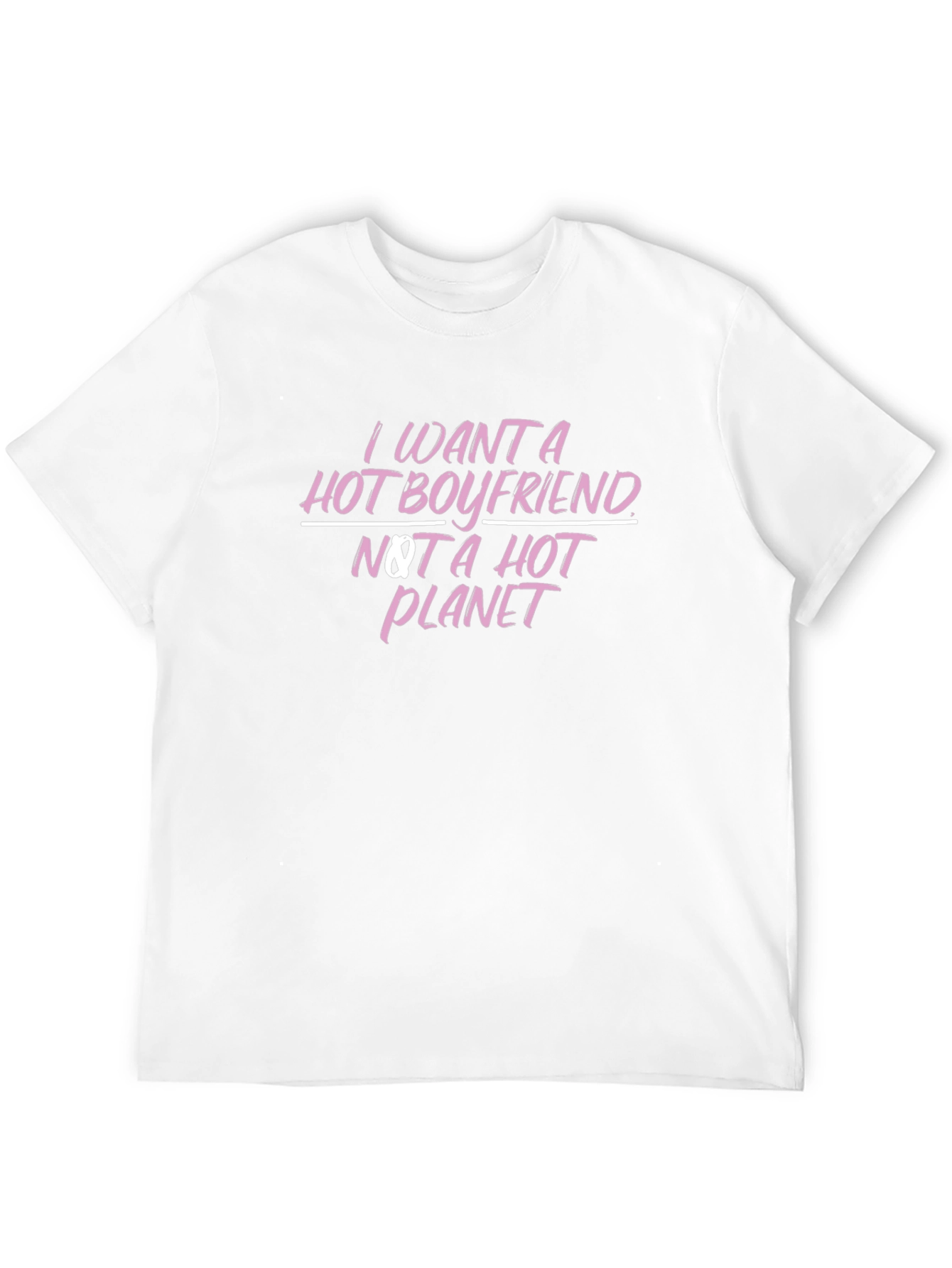 Hot Boyfriend Slogan Tee - Black