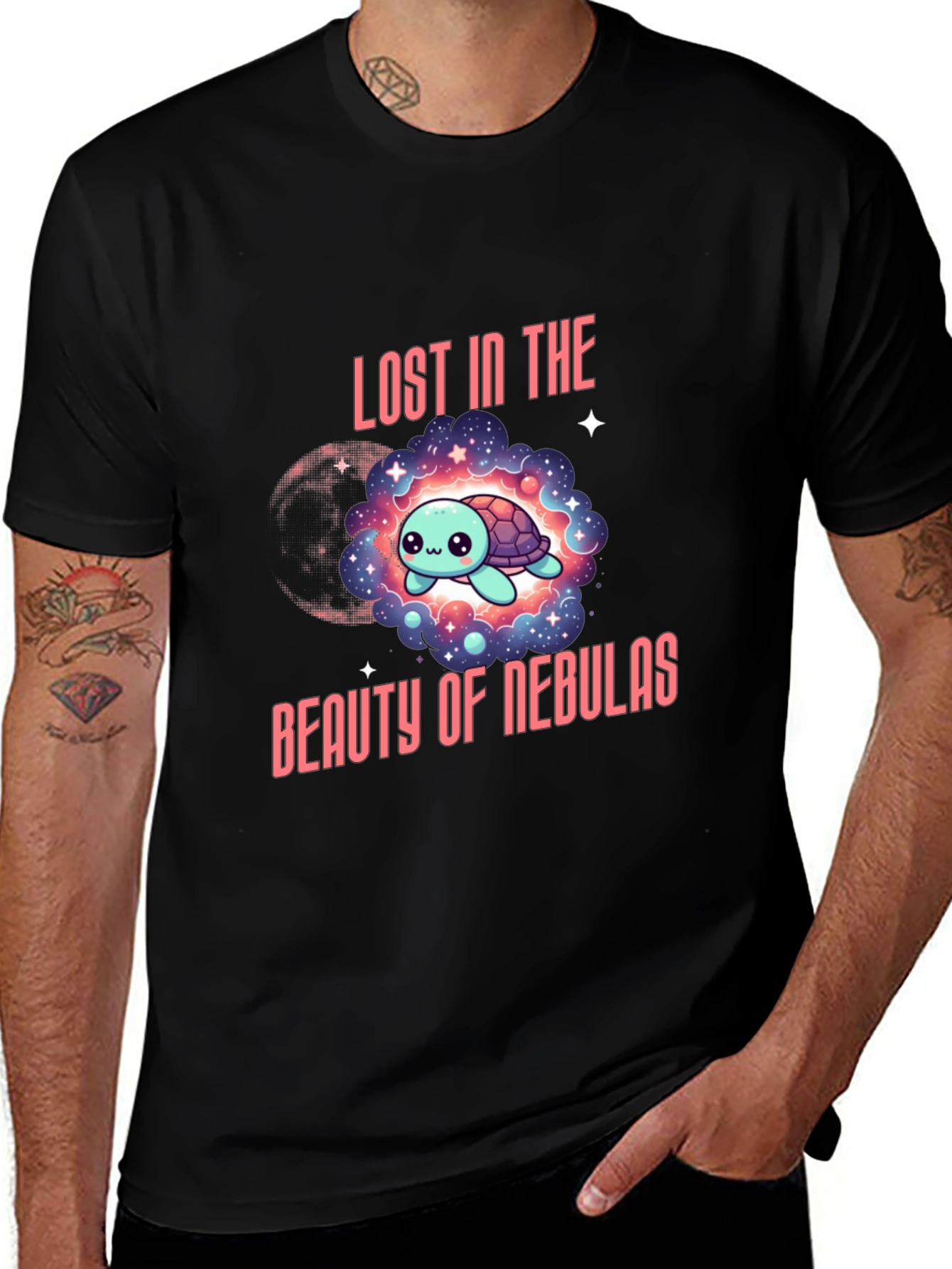 Lost in Nebulas Turtle Graphic T-Shirt