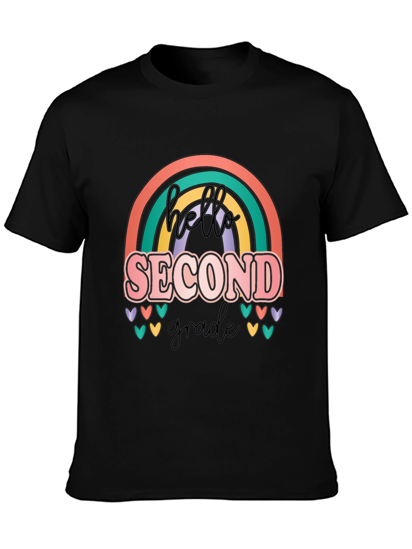 Hello Second Grade Rainbow T-Shirt