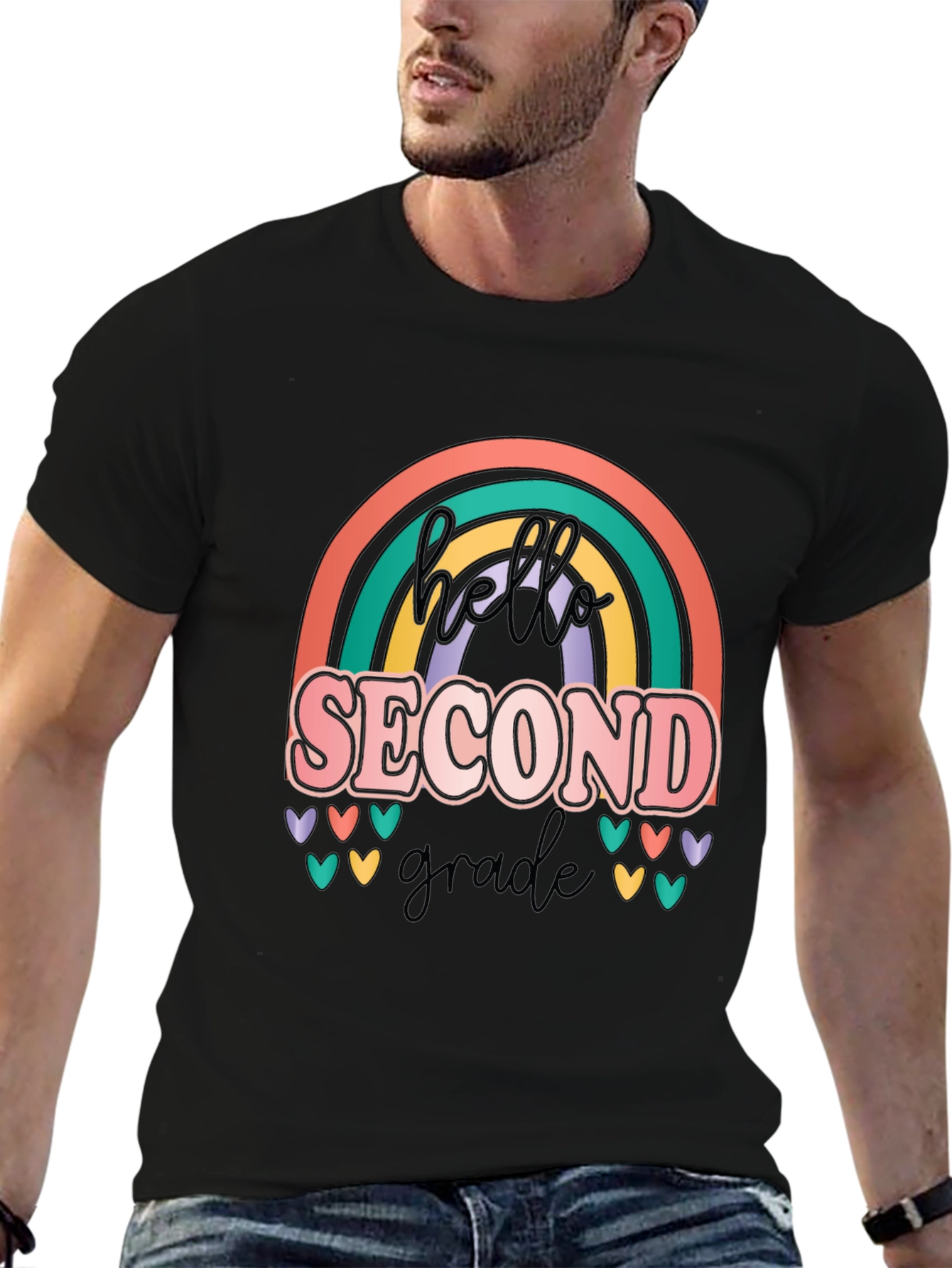 Hello Second Grade Rainbow T-Shirt