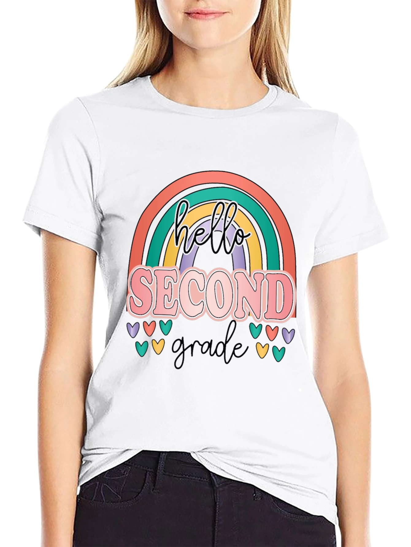 Hello Second Grade Rainbow T-Shirt