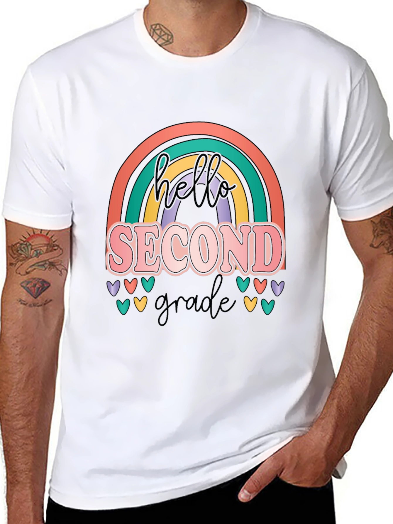 Hello Second Grade Rainbow T-Shirt
