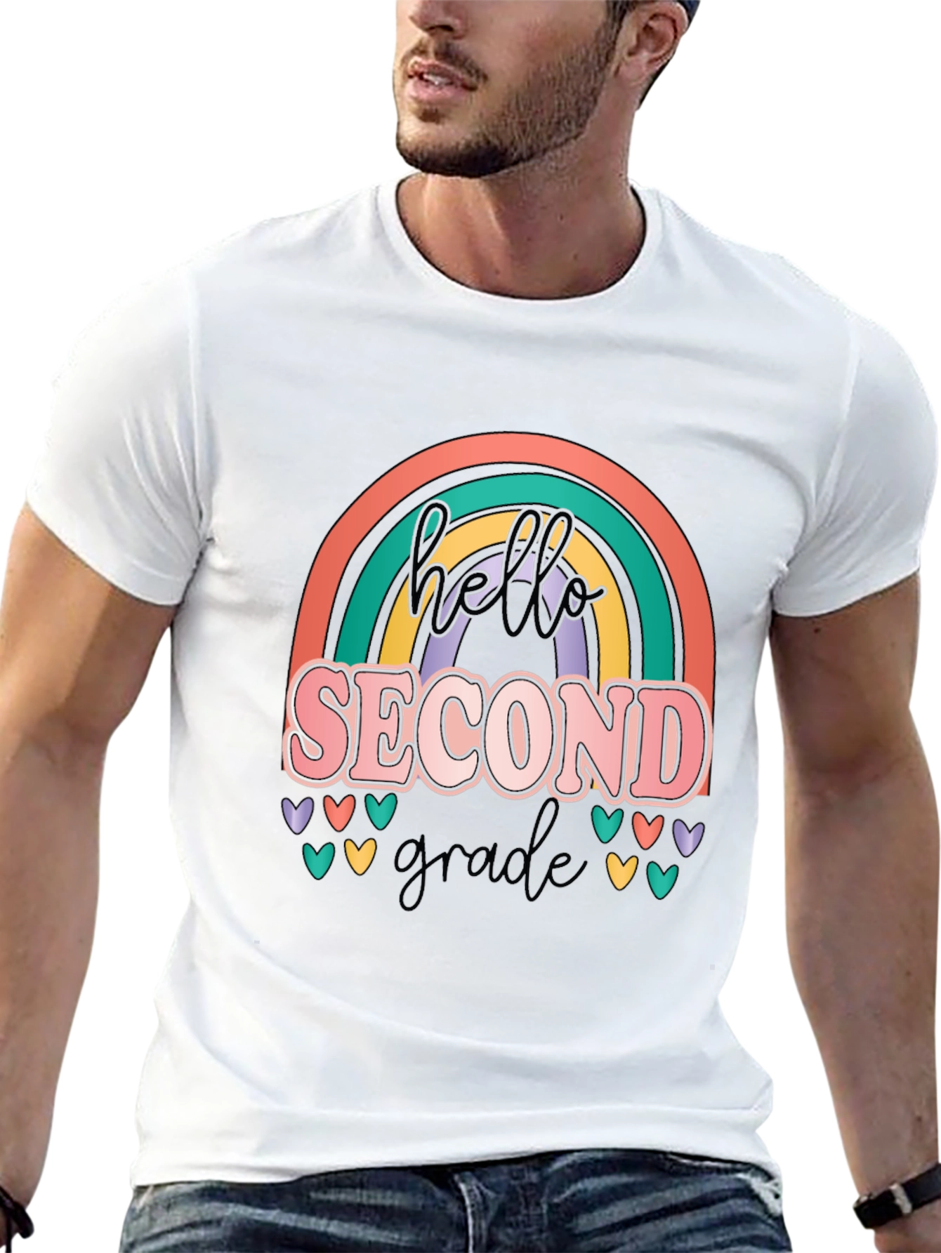 Hello Second Grade Rainbow T-Shirt