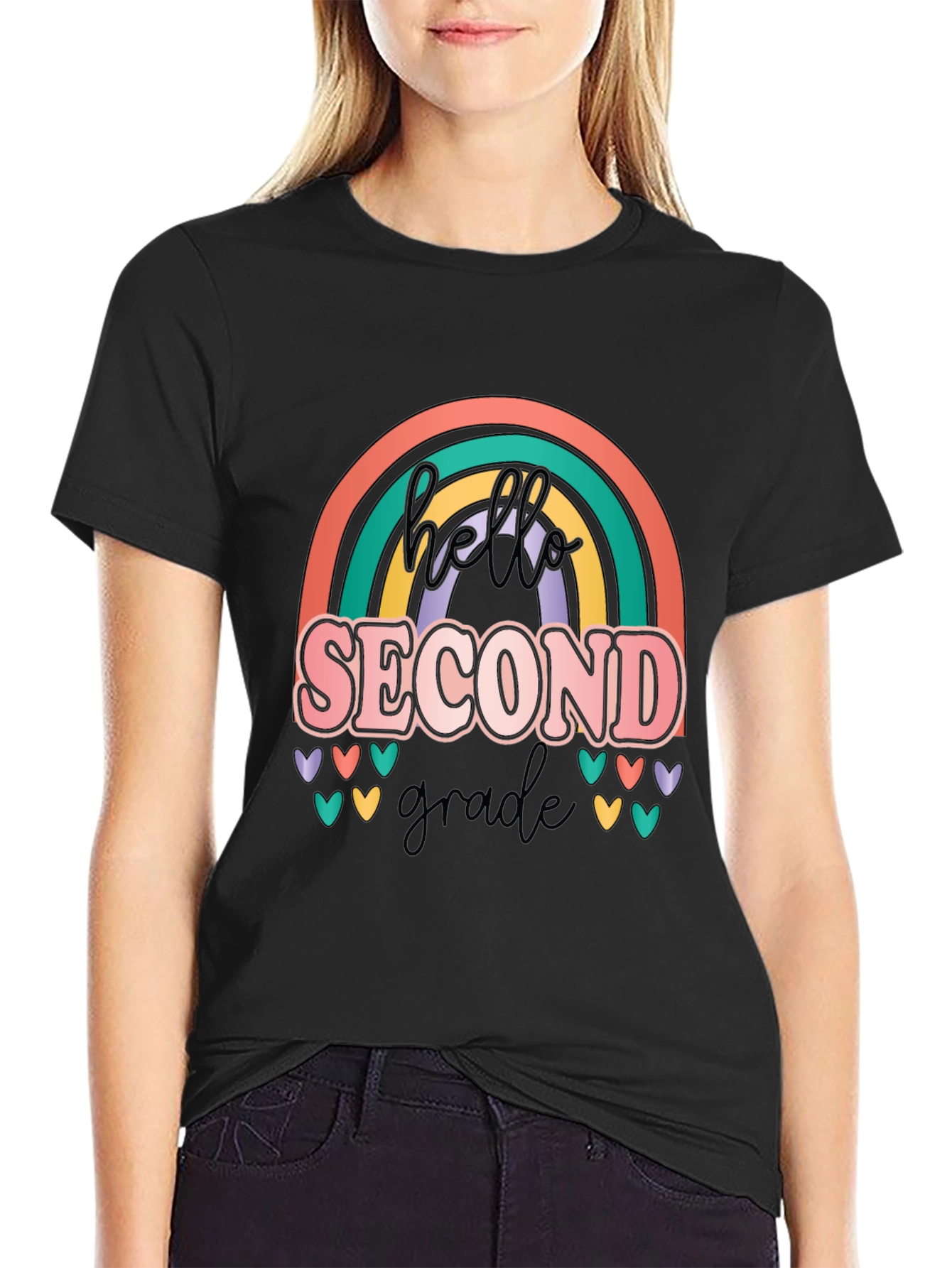 Hello Second Grade Rainbow T-Shirt