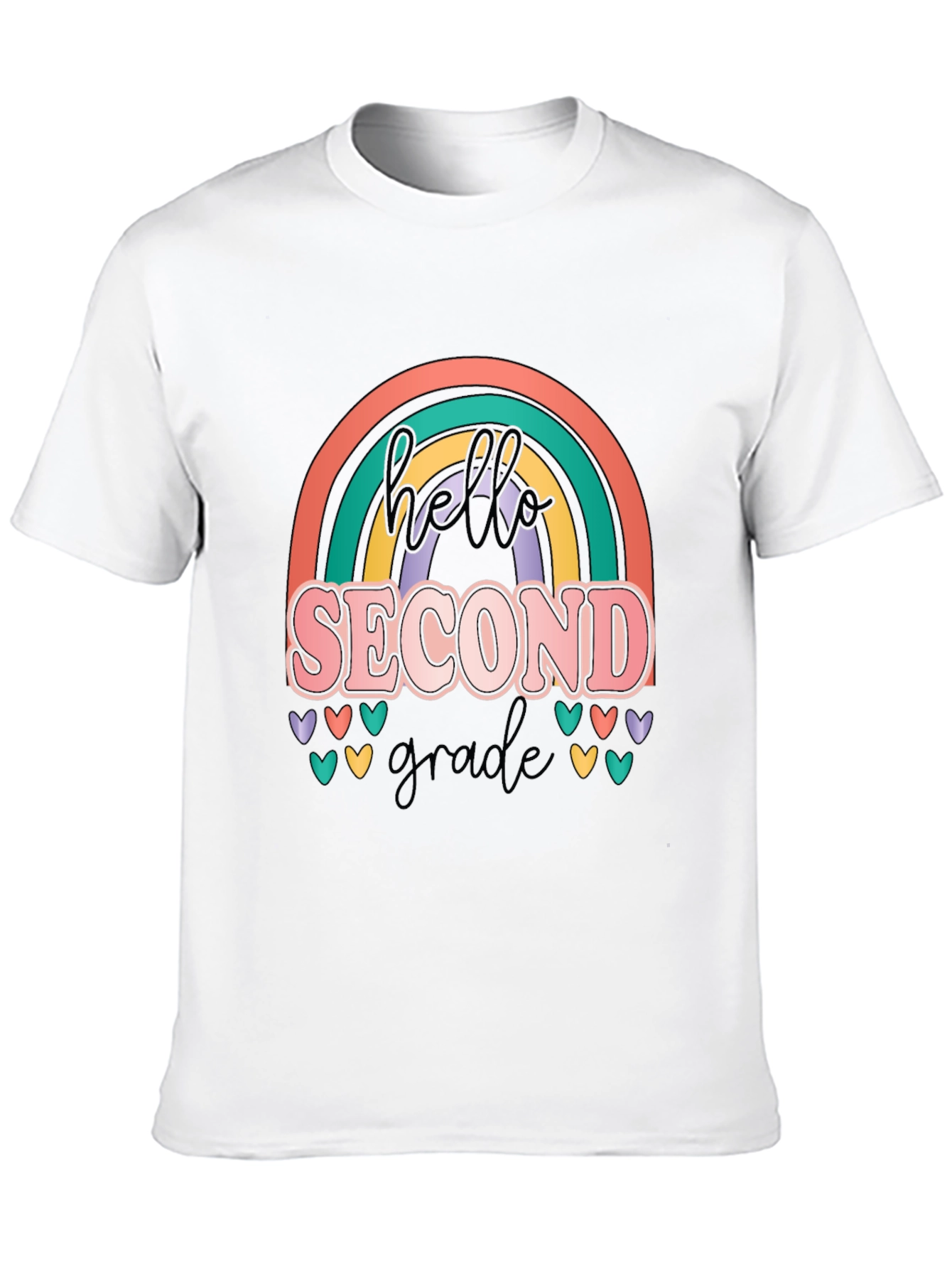 Hello Second Grade Rainbow T-Shirt