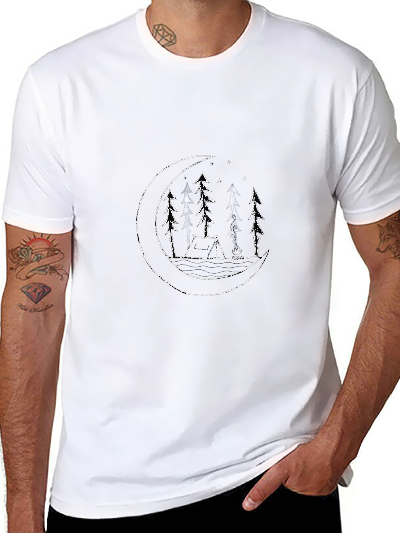 Camping Under the Moon Graphic Tee