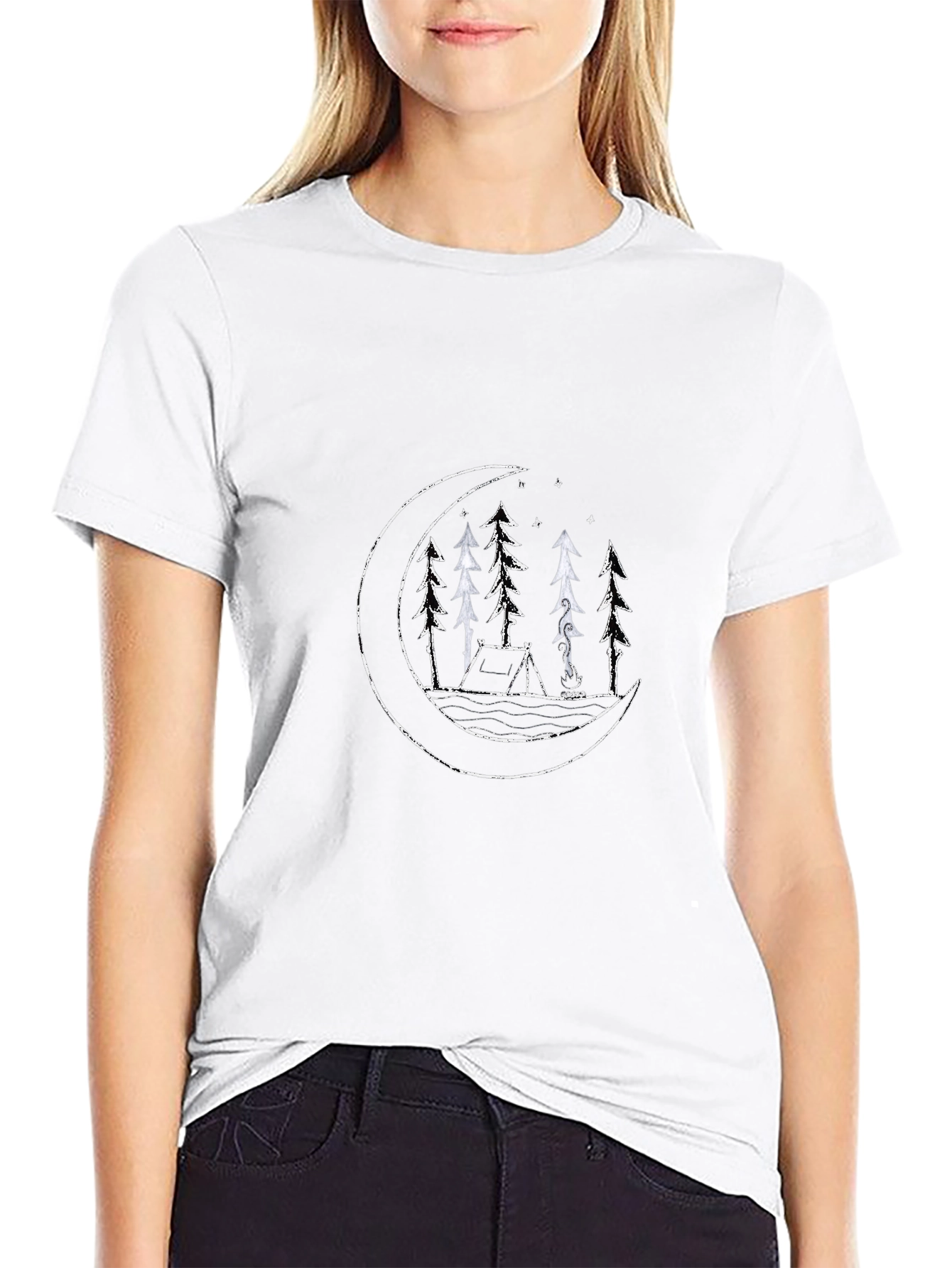 Camping Under the Moon Graphic Tee