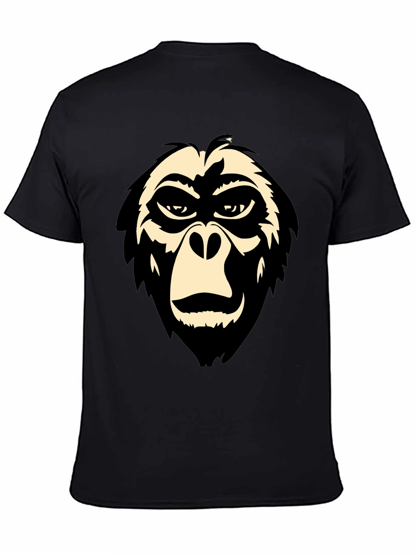 Cool Gorilla Face Graphic Tee - Black T-Shirt