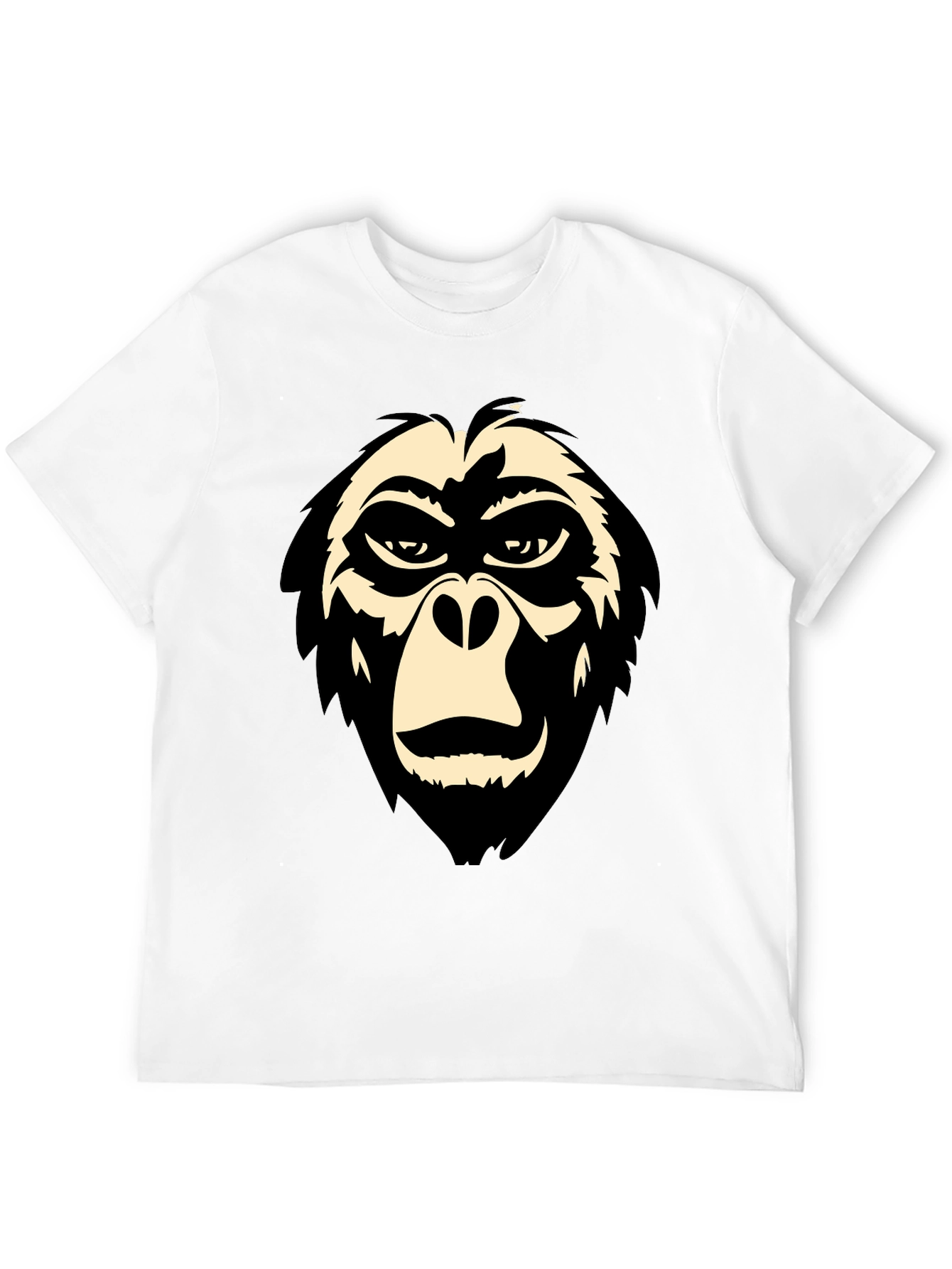 Cool Gorilla Face Graphic Tee - Black T-Shirt