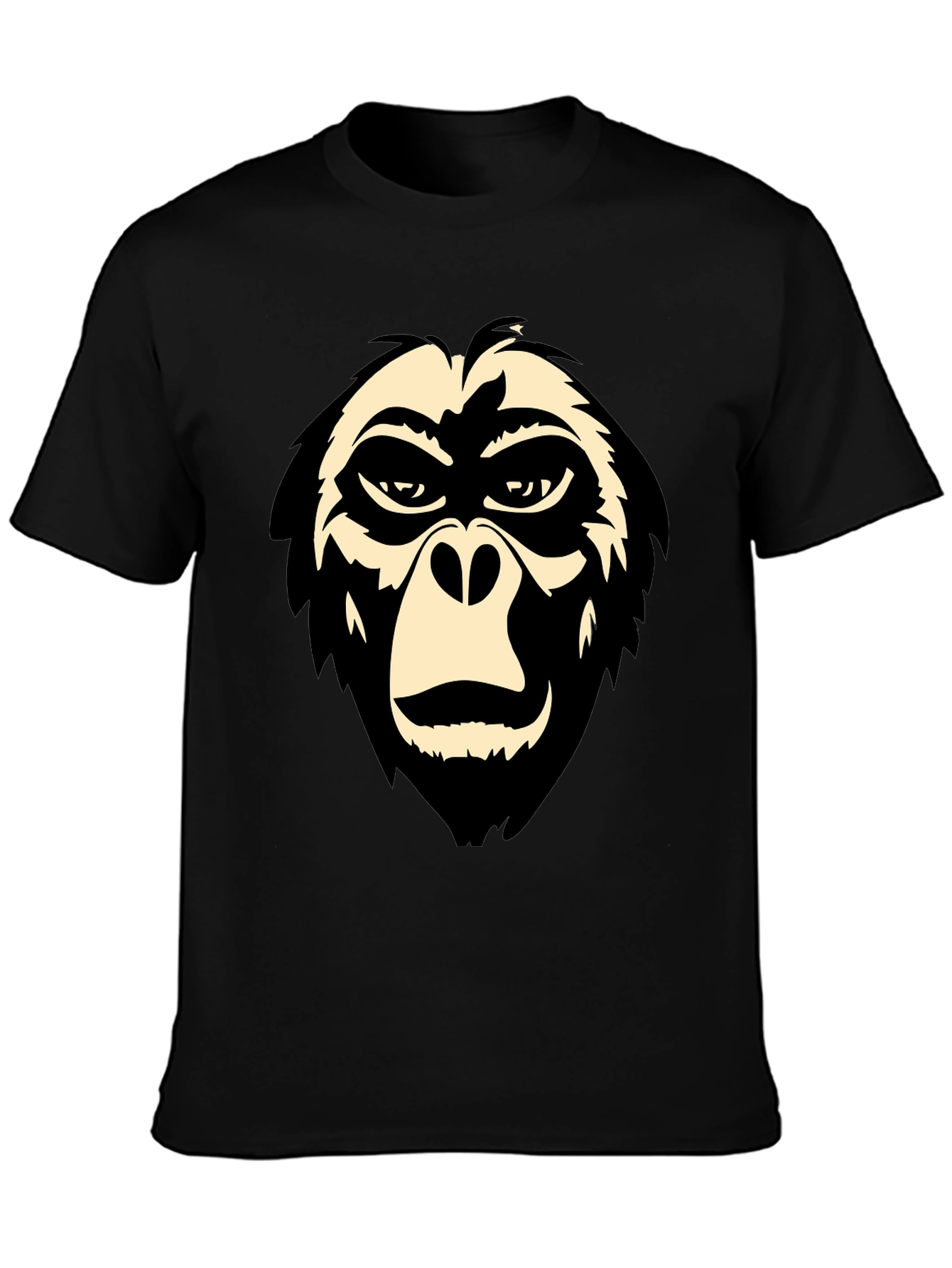 Cool Gorilla Face Graphic Tee - Black T-Shirt