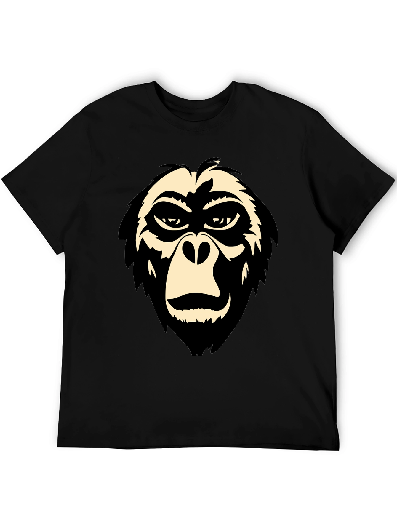 Cool Gorilla Face Graphic Tee - Black T-Shirt