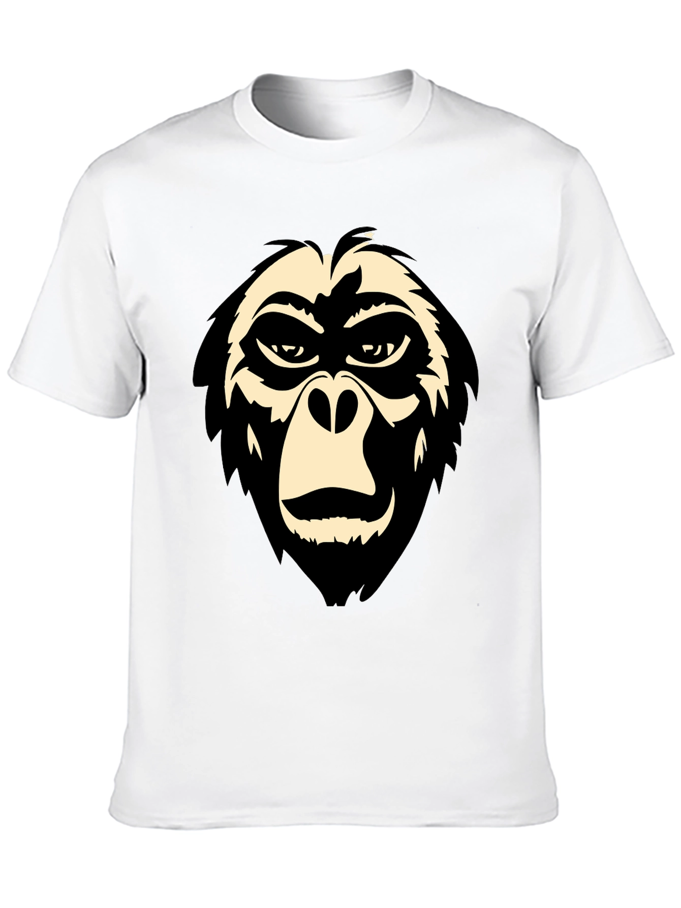 Cool Gorilla Face Graphic Tee - Black T-Shirt